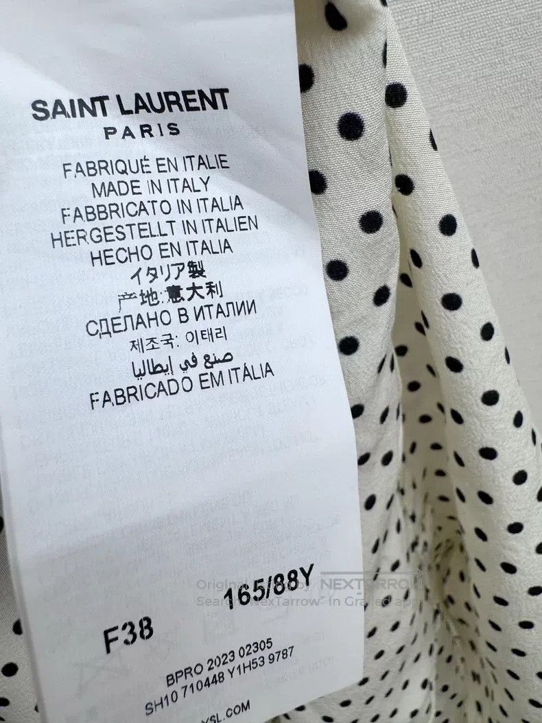 Saint Laurent Paris Saint Laurent Paris Silk Polka Dot Shirt Size XS / US 0-2 / IT 36-38 - 4 Thumbnail