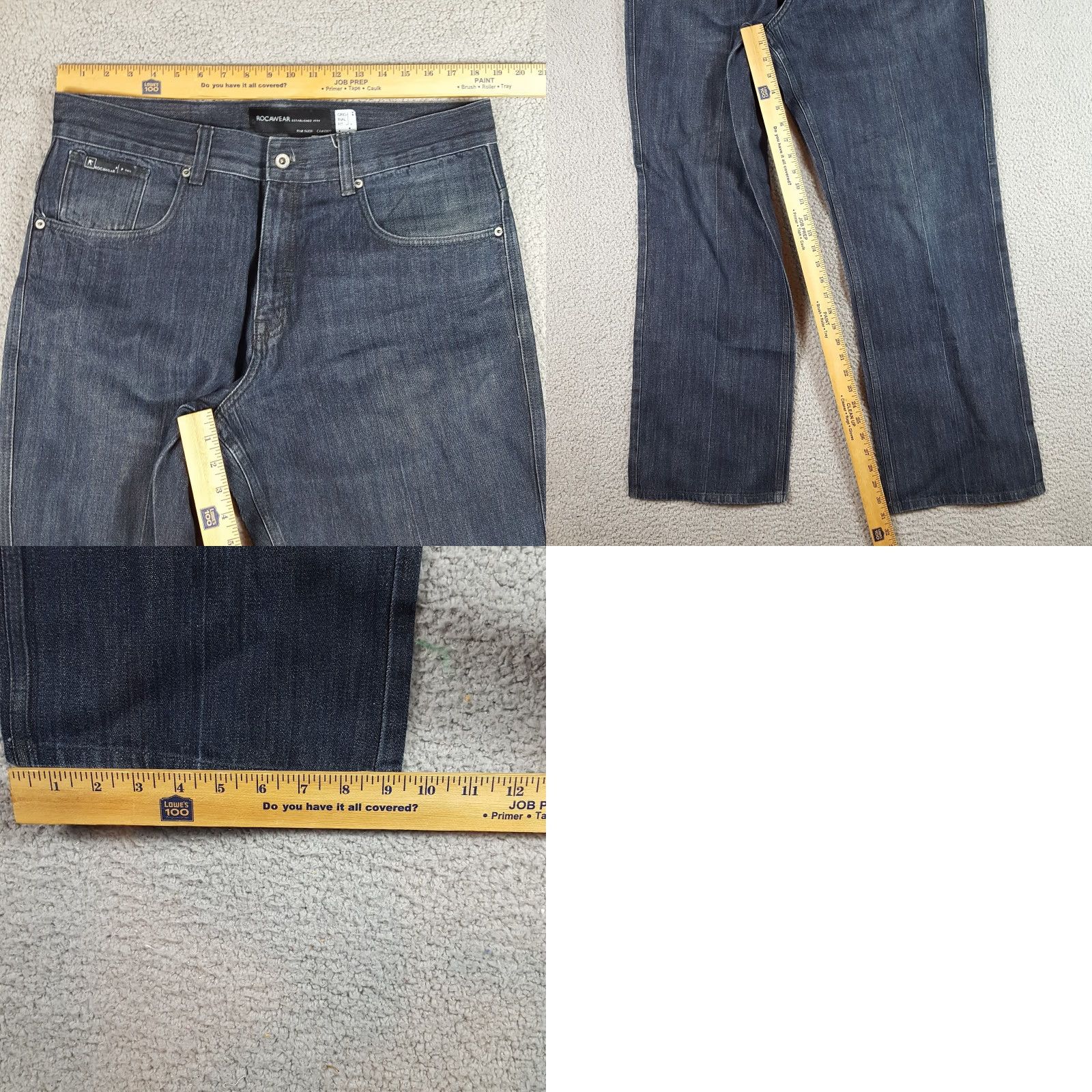 Rocawear VINTAGE Rocawear Baggy Jeans Men’s Size 38x31 Dark Blue Y2K Hip-Hop Denim Size US 38 / EU 54 - 8 Thumbnail
