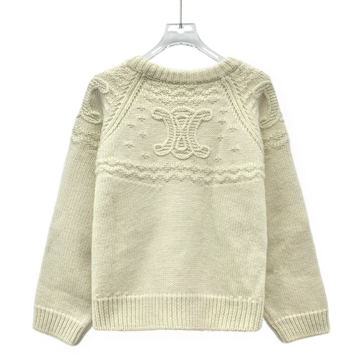 Celine Celine Beige Triomphe Wool Long Sleeve Knit Sweater K26WX Size XS / US 0-2 / IT 36-38 - 2 Thumbnail