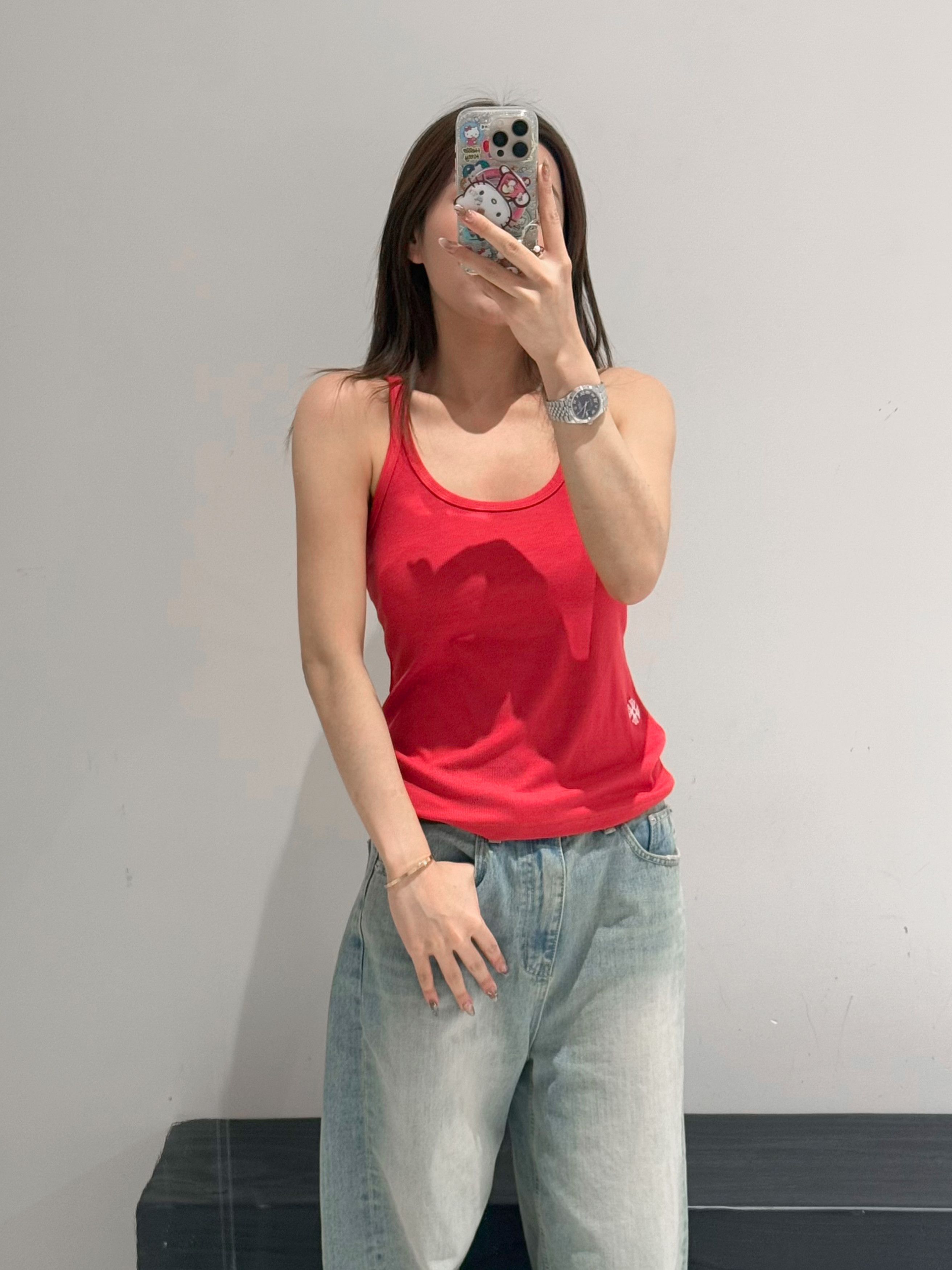 Chrome Hearts Chrome Hearts Bad Seed CH Embroidered Red Mini Rib Tank Top Size M / US 6-8 / IT 42-44 - 12 Thumbnail