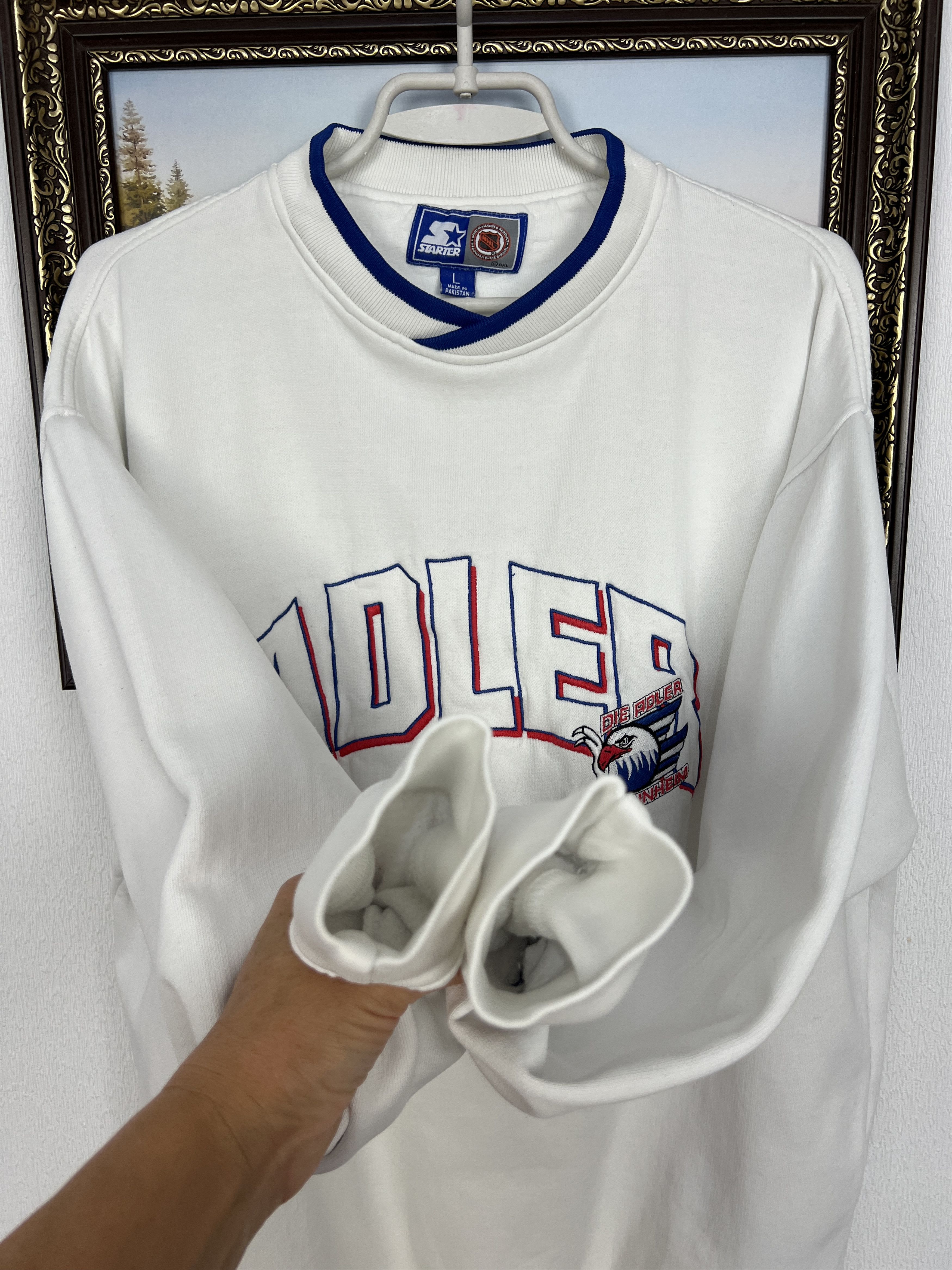 Starter Vintage 90's Starter Die Adler Mannheim NHL Sweatshirt Size US L / EU 52-54 / 3 - 6 Thumbnail