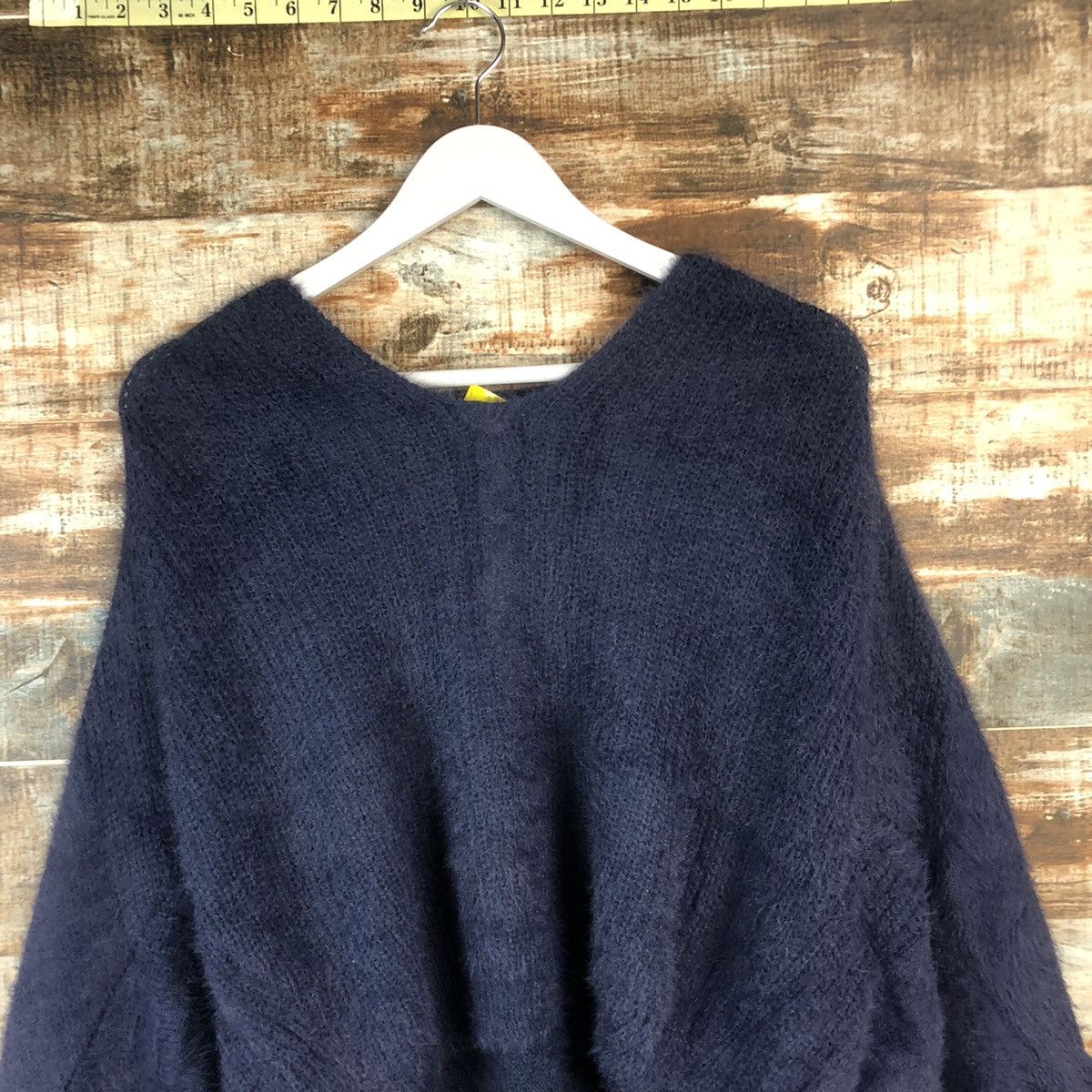 Japanese Brand DL Silent Worth fur shaggy mohair Black Knitwear #C363 Size M / US 6-8 / IT 42-44 - 2 Thumbnail
