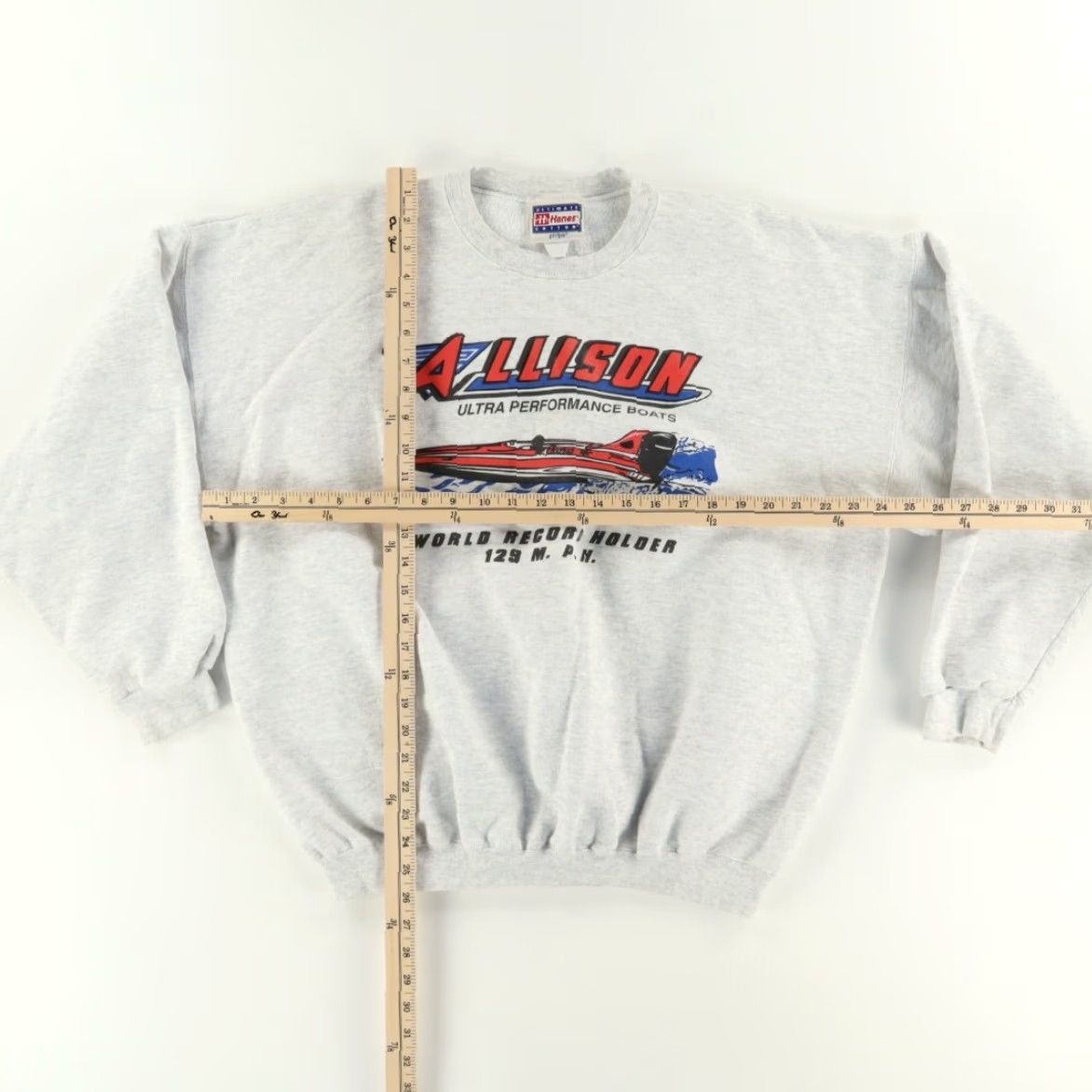 Hanes VINTAGE Hanes Shirt Gray Mens XL VTG Allison Bass Boats Sweatshirt Long Sleeve Crew Neck Solid Gray Size US XL / EU 56 / 4 - 3 Thumbnail