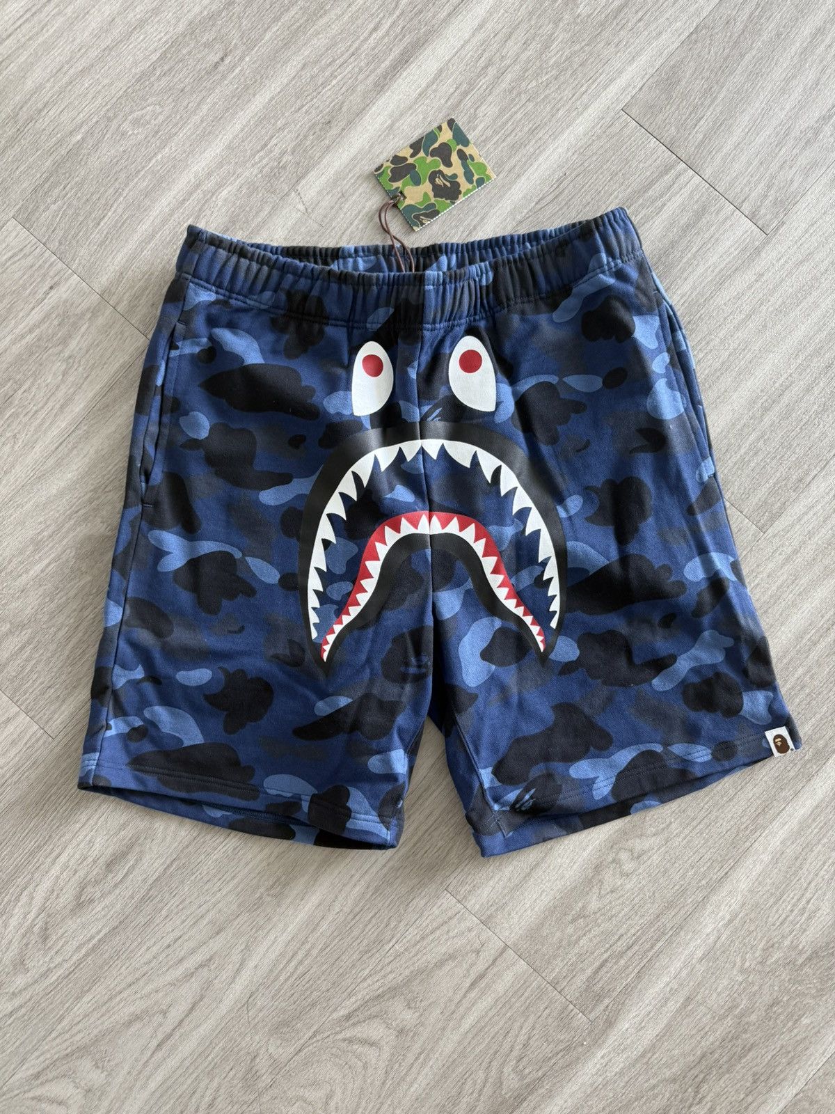 Bape Bape blue camo shark shorts Size US 32 / EU 48 - 1 Thumbnail