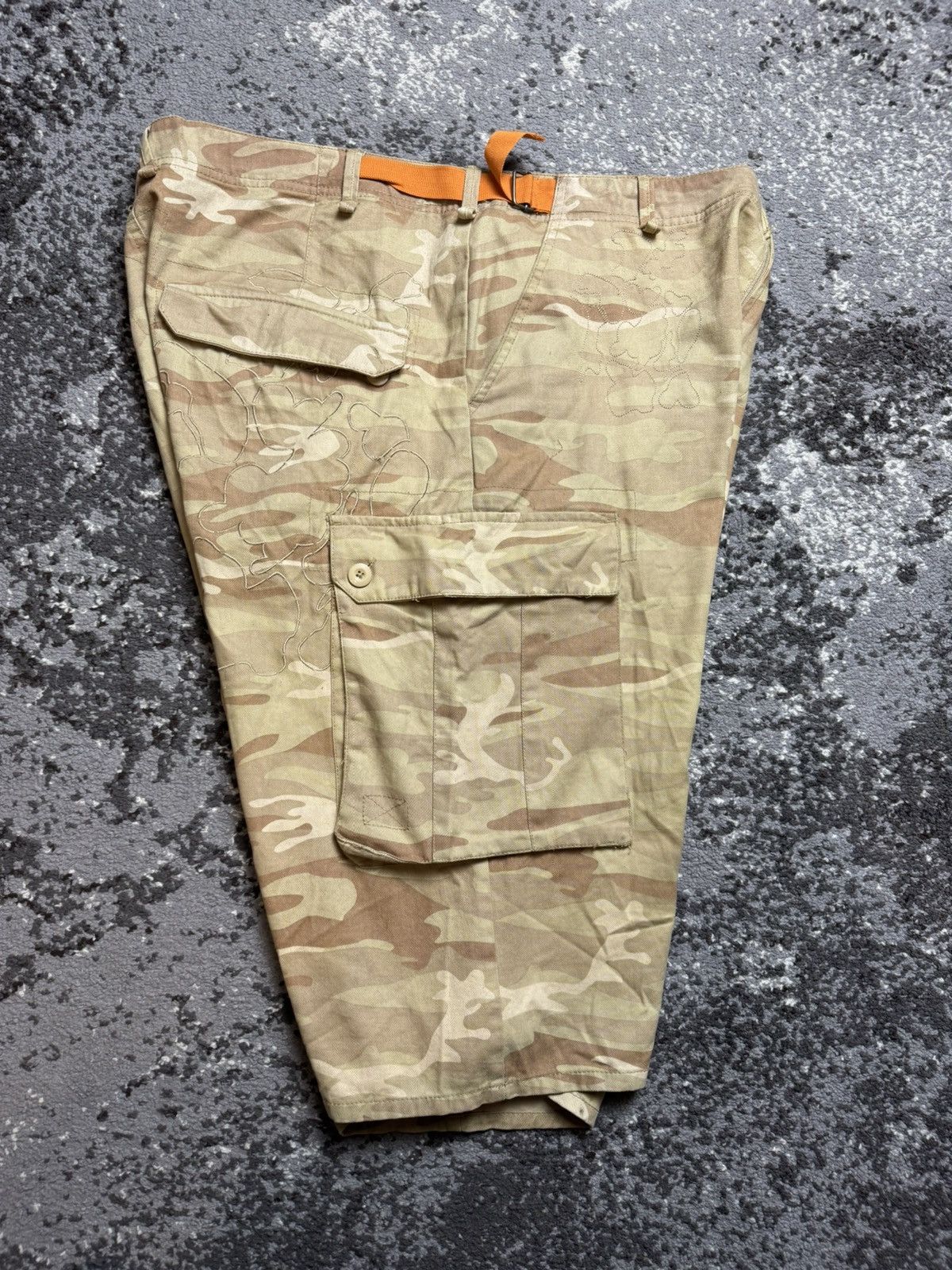 Japanese Brand × Vintage Vintage Y2K Exsto CamoTan Carti Style Opium Baggy Shorts Size US 38 / EU 54 - 9 Thumbnail