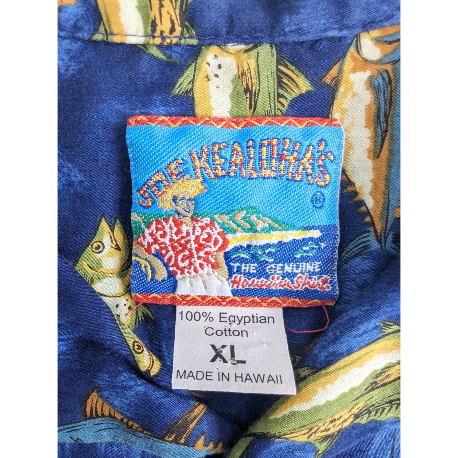 Vintage VINTAGE Joe Kealoha Hawaiian Shirt Shirt XL Blue Reef Fish Ocean Theme 100% Cotton Short Sleeve Button-Up Collar Spread Mens Size US XL / EU 56 / 4 - 7 Thumbnail