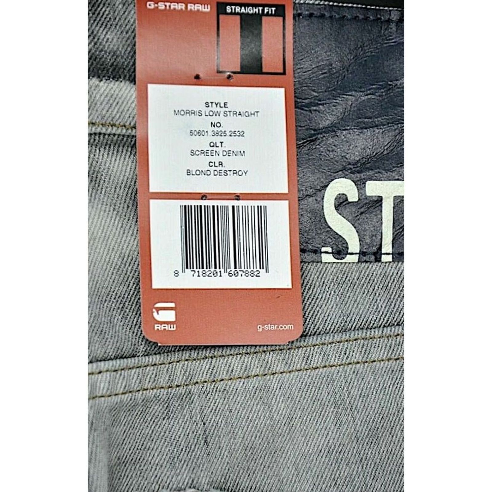 G-Star MORRIS LOW STRAIGHT SCREEN DENIM BLOND DESTROY Jeans Mens 