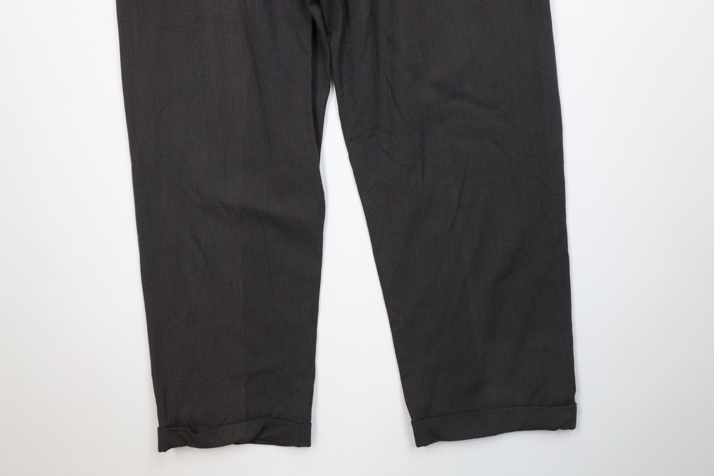 Vintage Vintage 50s Rayon Gabardine Striped Wide Leg Chino Pants USA Size US 38 / EU 54 - 14 Thumbnail