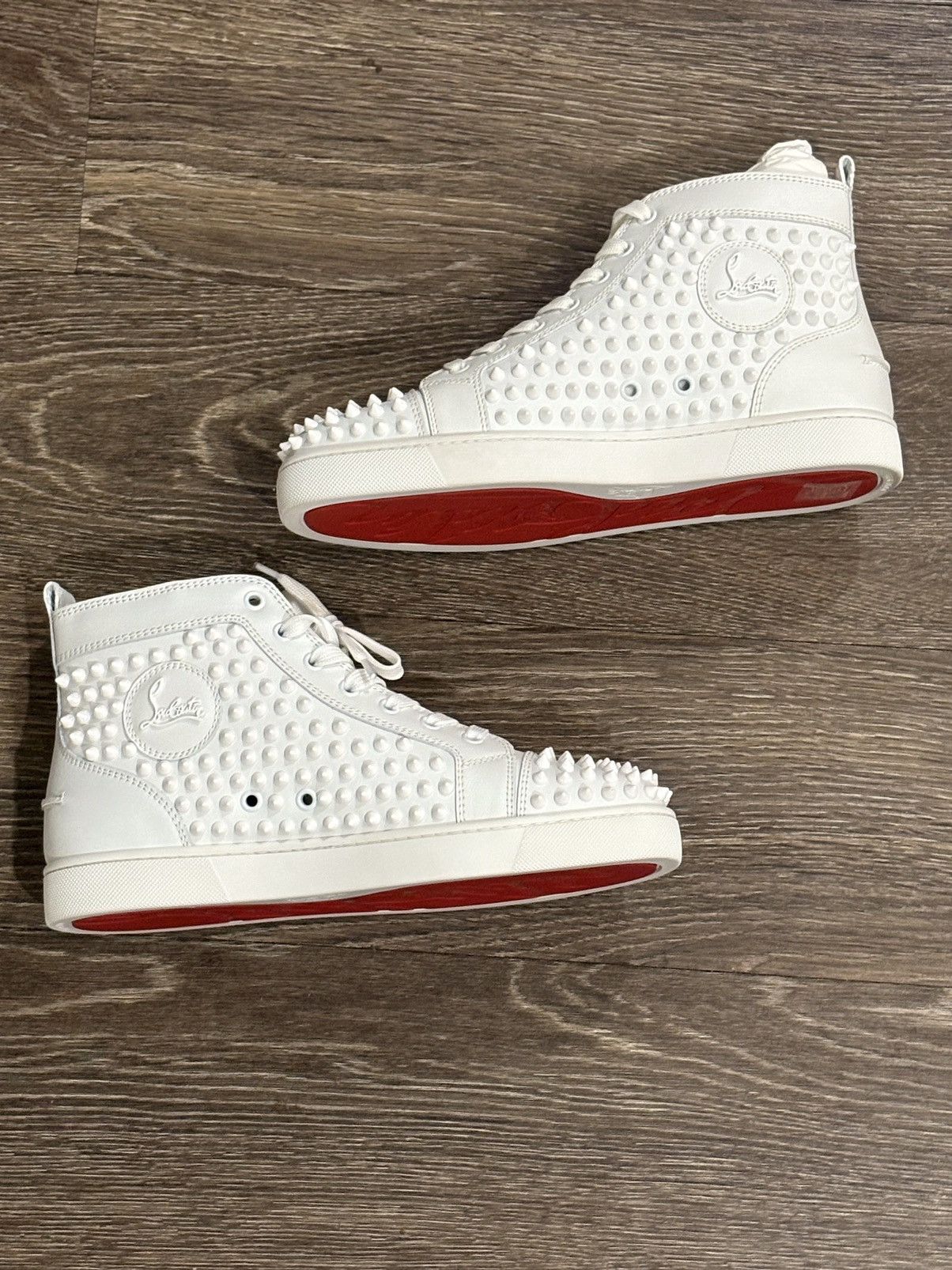 Christian Louboutin Louis Flat Calf/Spikes High Top Sneakers Size US 7 / EU 40 - 7 Thumbnail