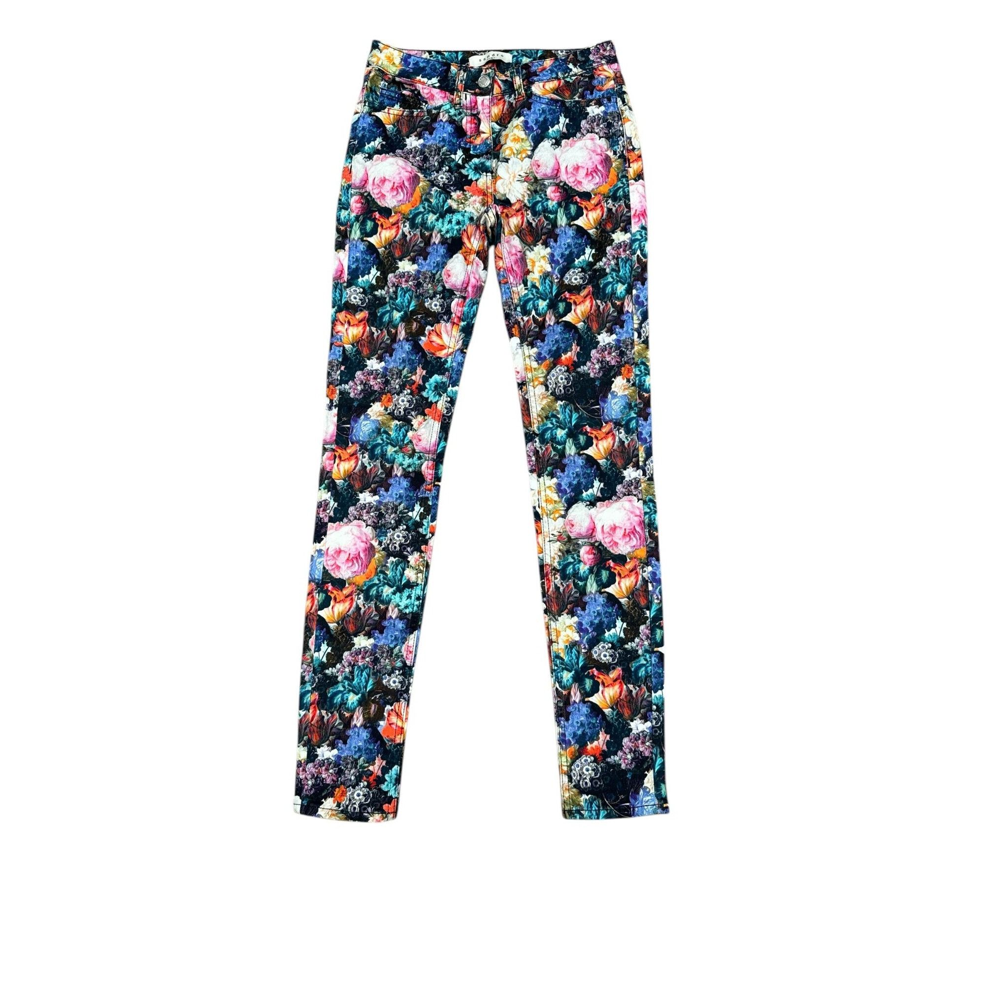 Sandro Floral Liberty Slim Fit Pants Size 24" / US 00 / IT 34 - 1 Thumbnail