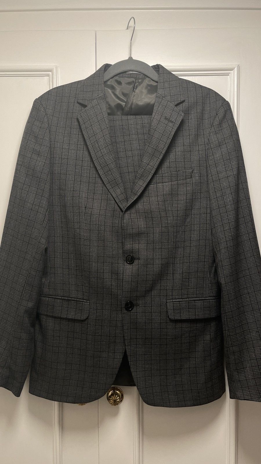 Boohoo Grey plaid suit combo Size 38R - 1 Thumbnail