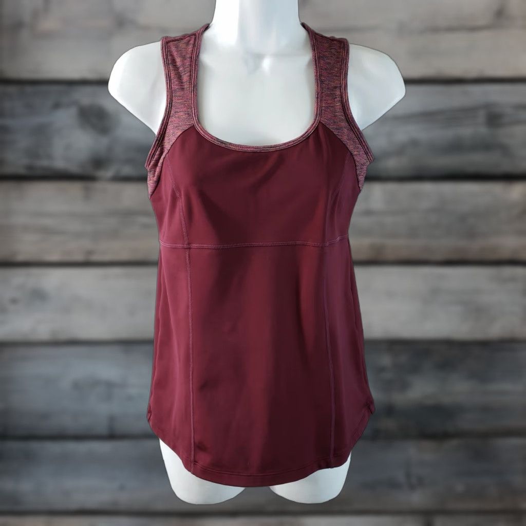 Prana prAna Womens Tank Top M Maroon Scoop Neck Cut Outs Shirt Sleeveless Activewear Womens 90s? Size M / US 6-8 / IT 42-44 - 1 Thumbnail