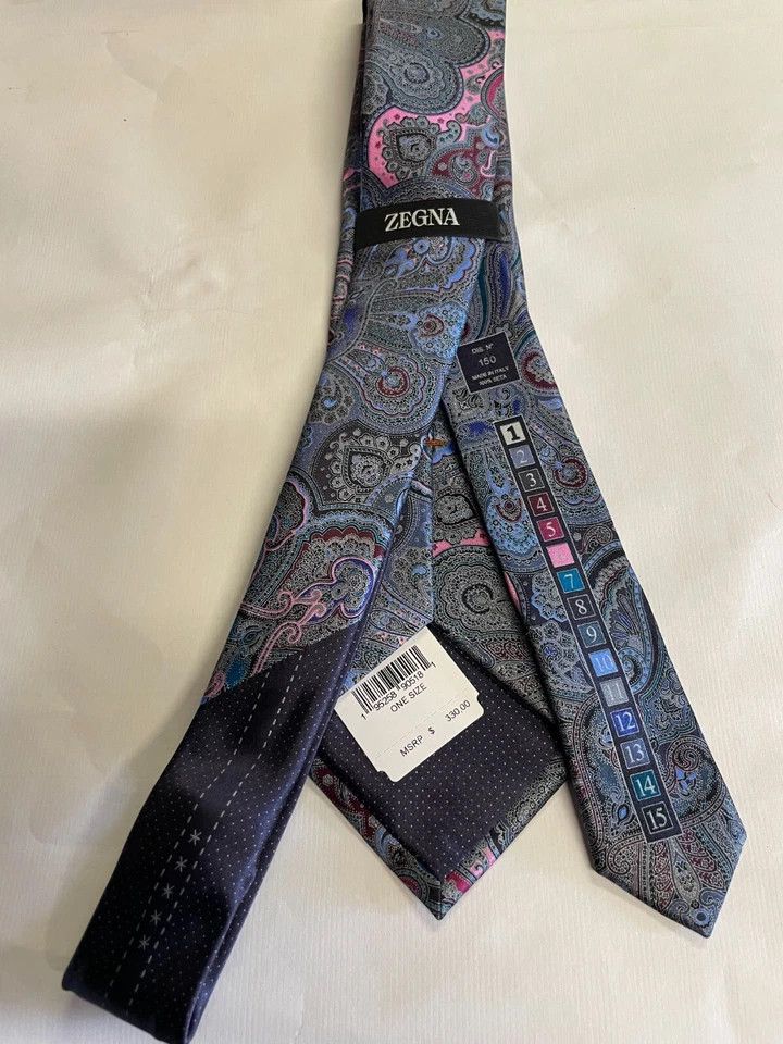 Ermenegildo Zegna New Ermenegildo Zegna Quindici #150 Paisley Silk Tie Size ONE SIZE - 4 Thumbnail