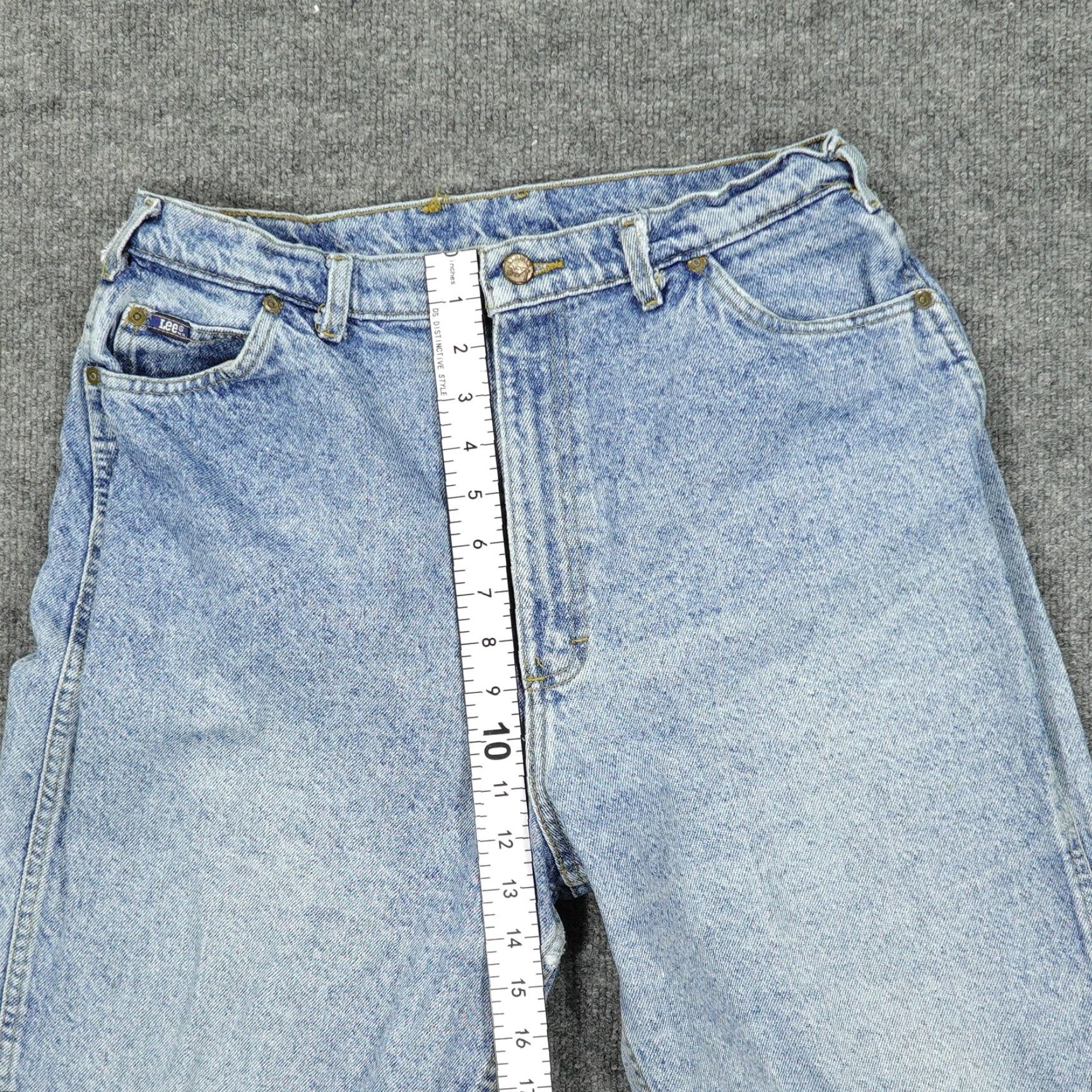 Lee VINTAGE Lee Jeans Womens 16 Light Wash High Rise Tapered Mom Denim 90s Stonewash Size 38" / US 16 / IT 52 - 4 Thumbnail