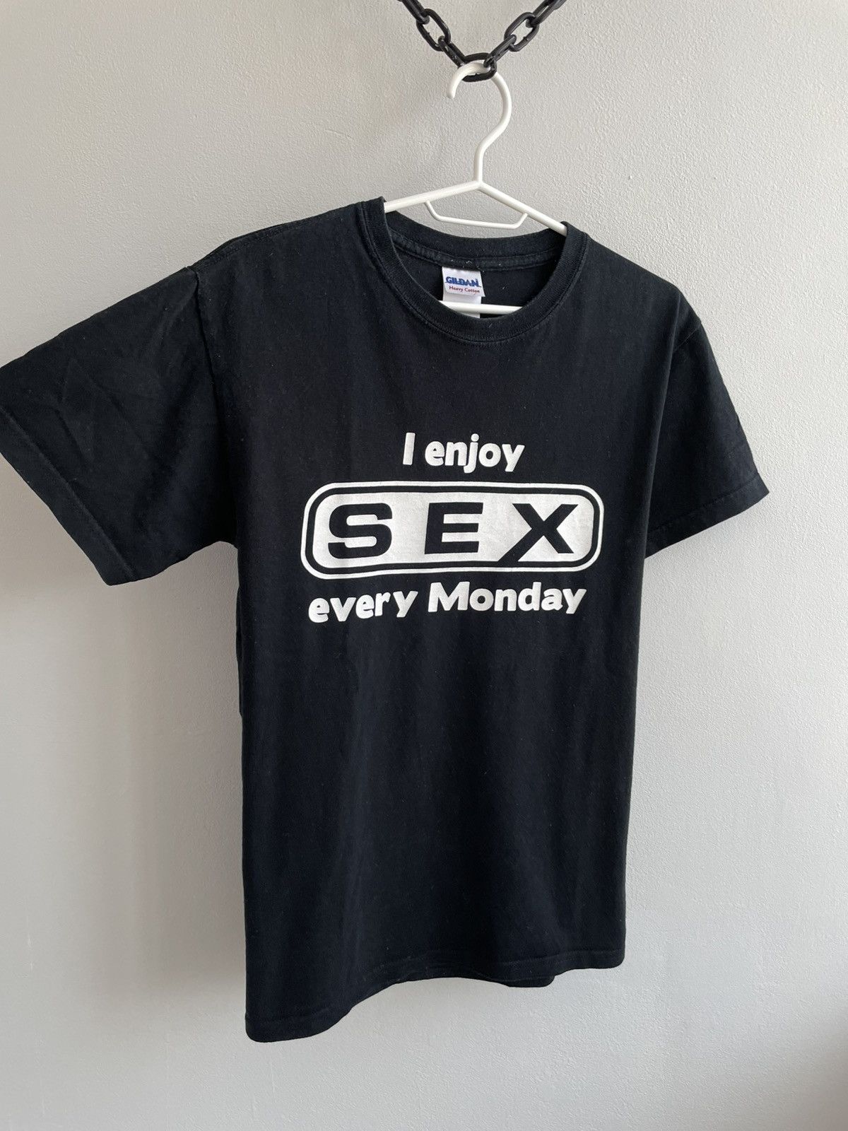Vintage Sex Humor Tee T Shirt Gildan I Enjoy Sex Every Monday Size US S / EU 44-46 / 1 - 3 Thumbnail