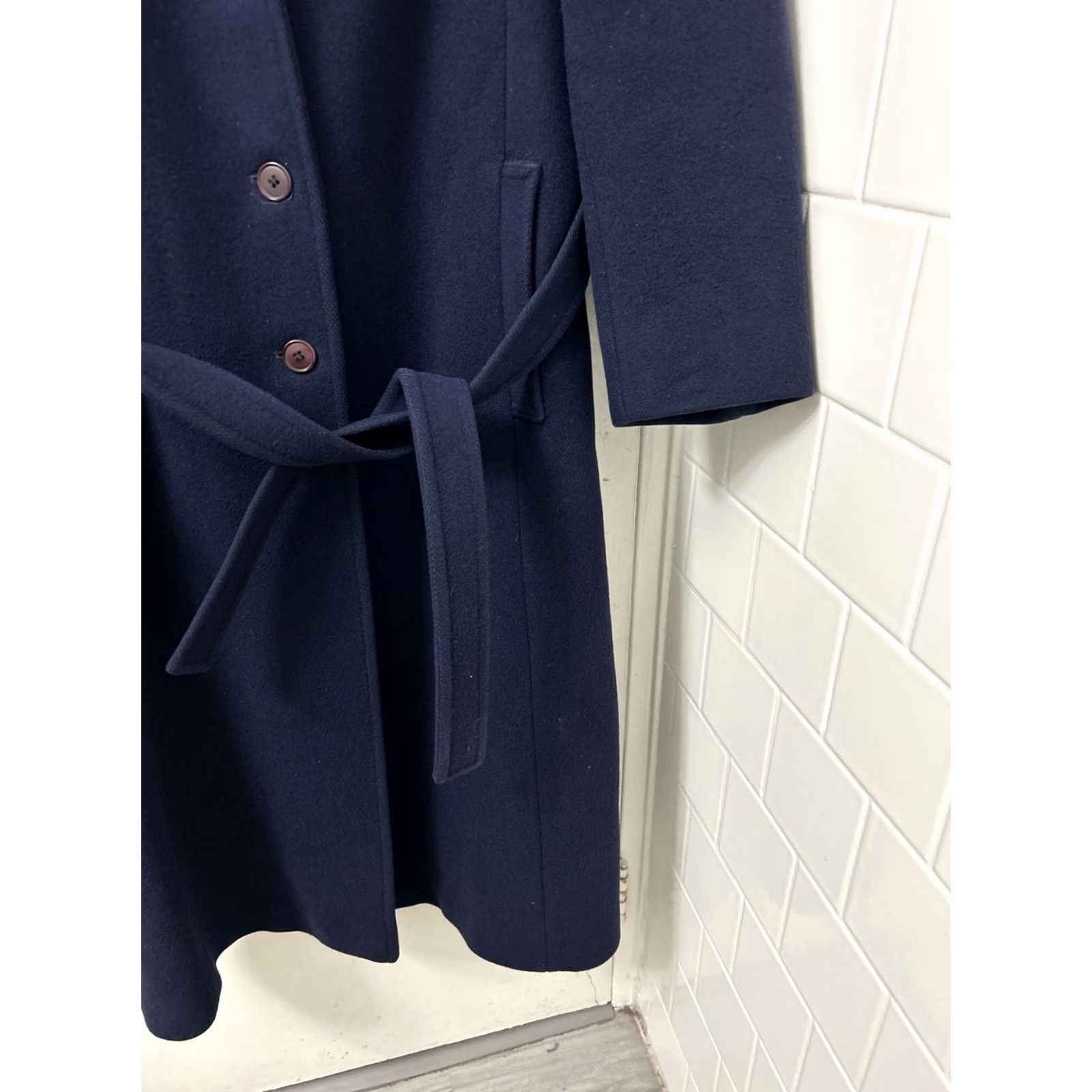 Pendleton VTG Pendleton Coat Long Trench Navy Wool Belted 100% Wool Made in USA Womens 12 Size XL / US 12-14 / IT 48-50 - 5 Thumbnail
