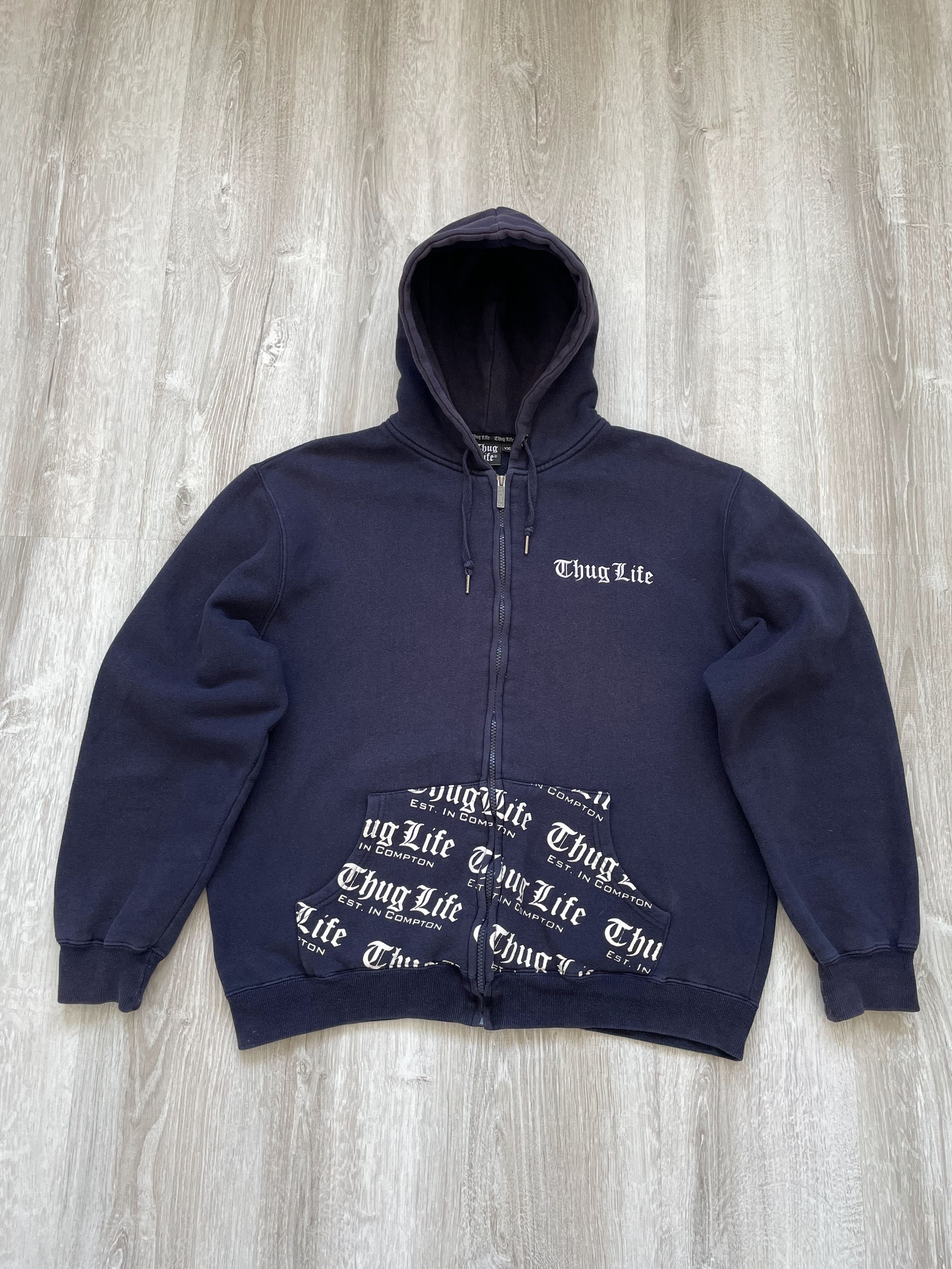 Vintage Vintage Y2K Thug Life 2pac bands Zip hoode Size US XL / EU 56 / 4 - 1 Thumbnail