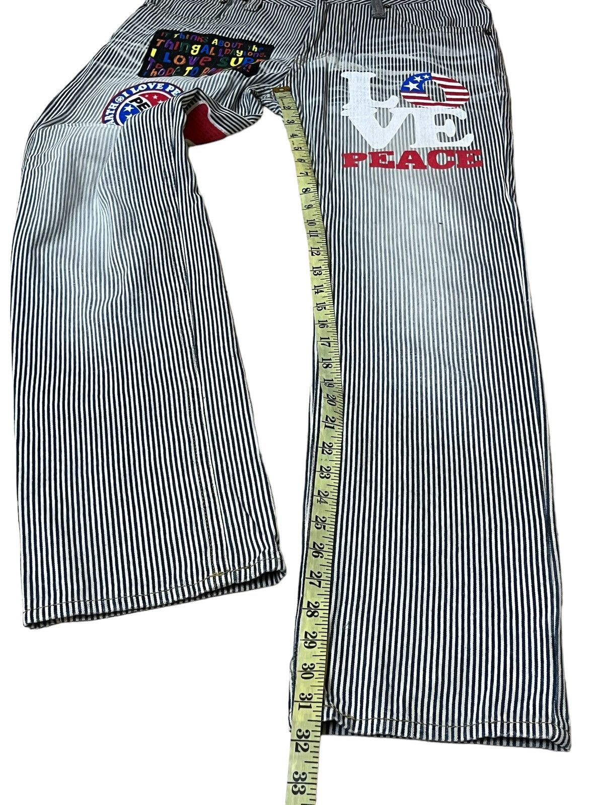 Japanese Brand SICK🔥JAPANESE CLONE DEVGRU ‘I LOVE SURF’ HICKORY JEANS Size US 32 / EU 48 - 17 Thumbnail