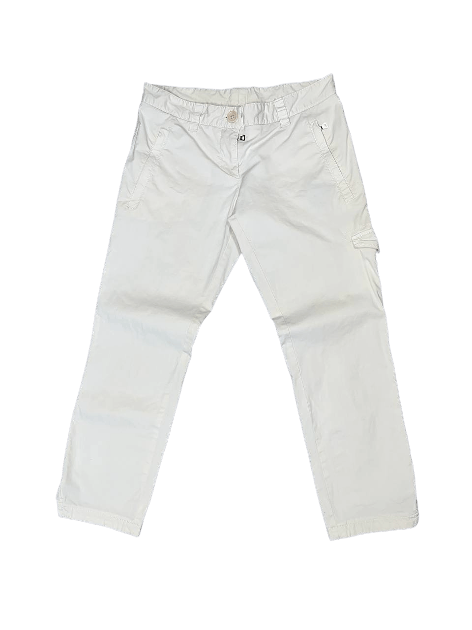Prada Luxury Summer Prada 3/4 white Cargo Pants Traingle Logo Size 28" / US 6 / IT 42 - 1 Thumbnail