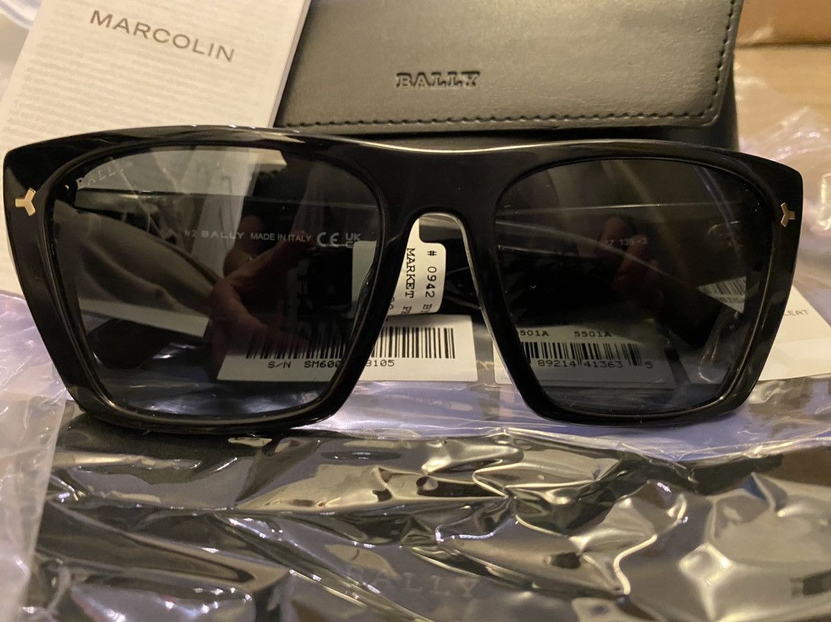 Bally Bally BY0109-H Geometric Sunglasses Black Gold NIB MP$300 Size ONE SIZE - 14 Thumbnail