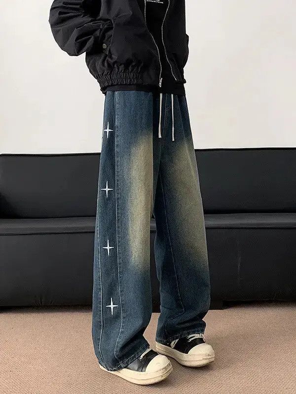 Japanese Brand Retro loose embroidered wide leg jeans Size US 32 / EU 48 - 6 Thumbnail