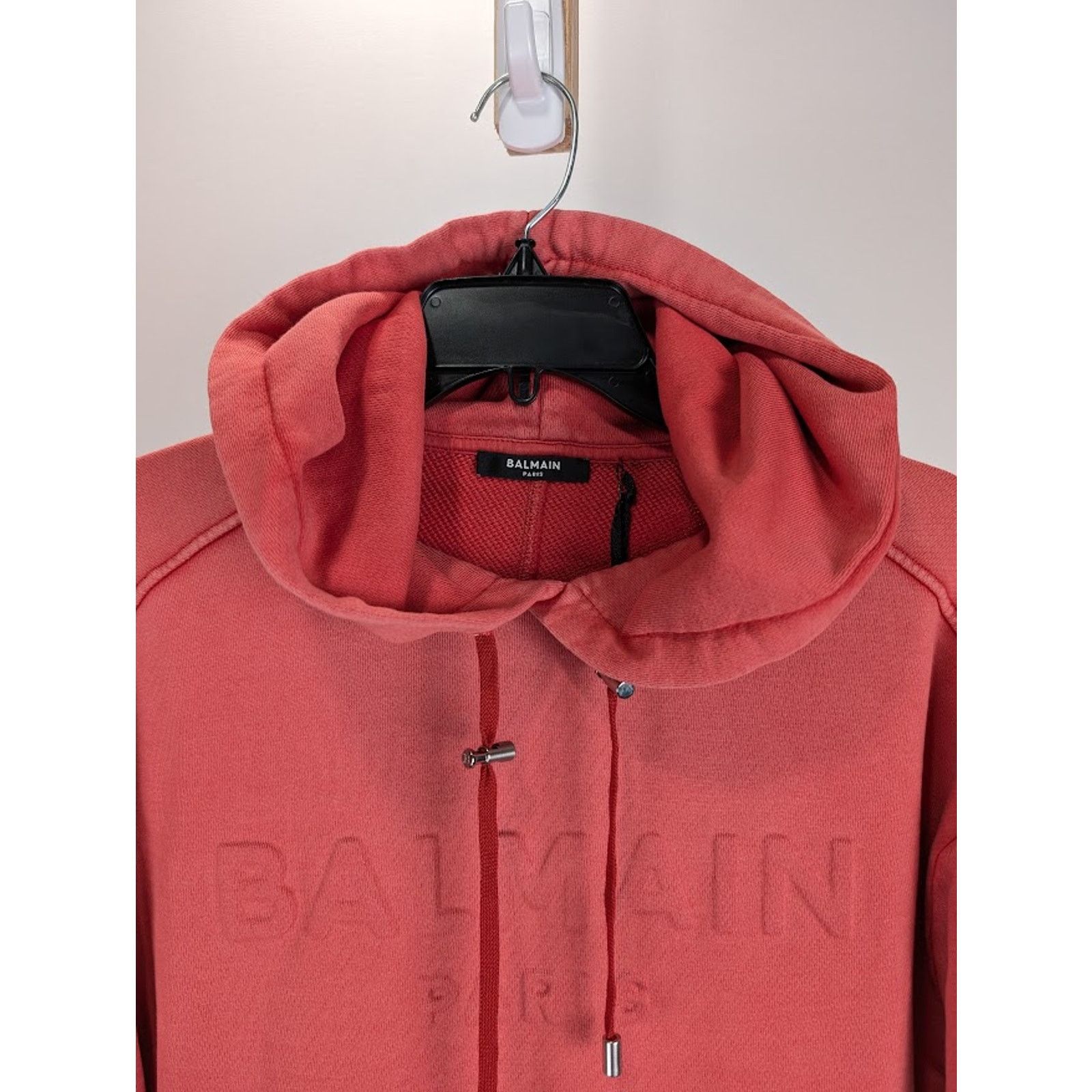 Balmain o1rshd1 Pullover Hoodie in Red Size US M / EU 48-50 / 2 - 3 Thumbnail