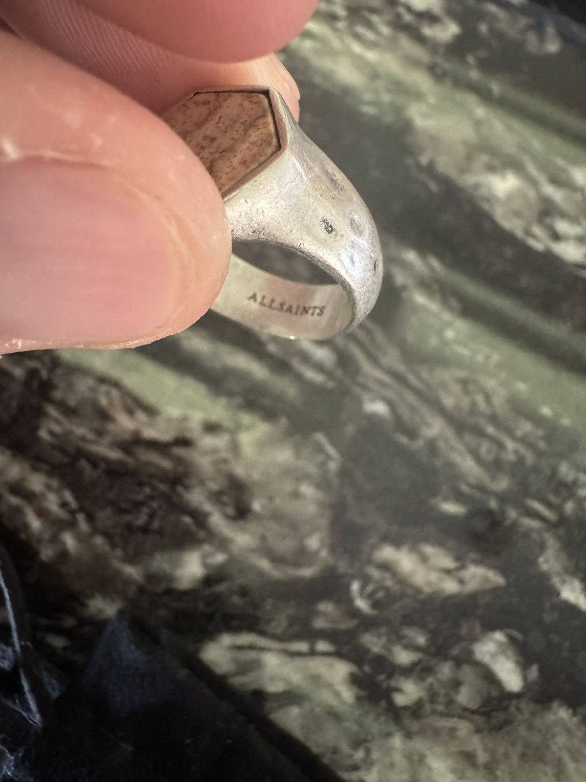 Allsaints Allsaints Sterling Silver Hex Tigerstone Ring Size 9 Size ONE SIZE - 3 Thumbnail
