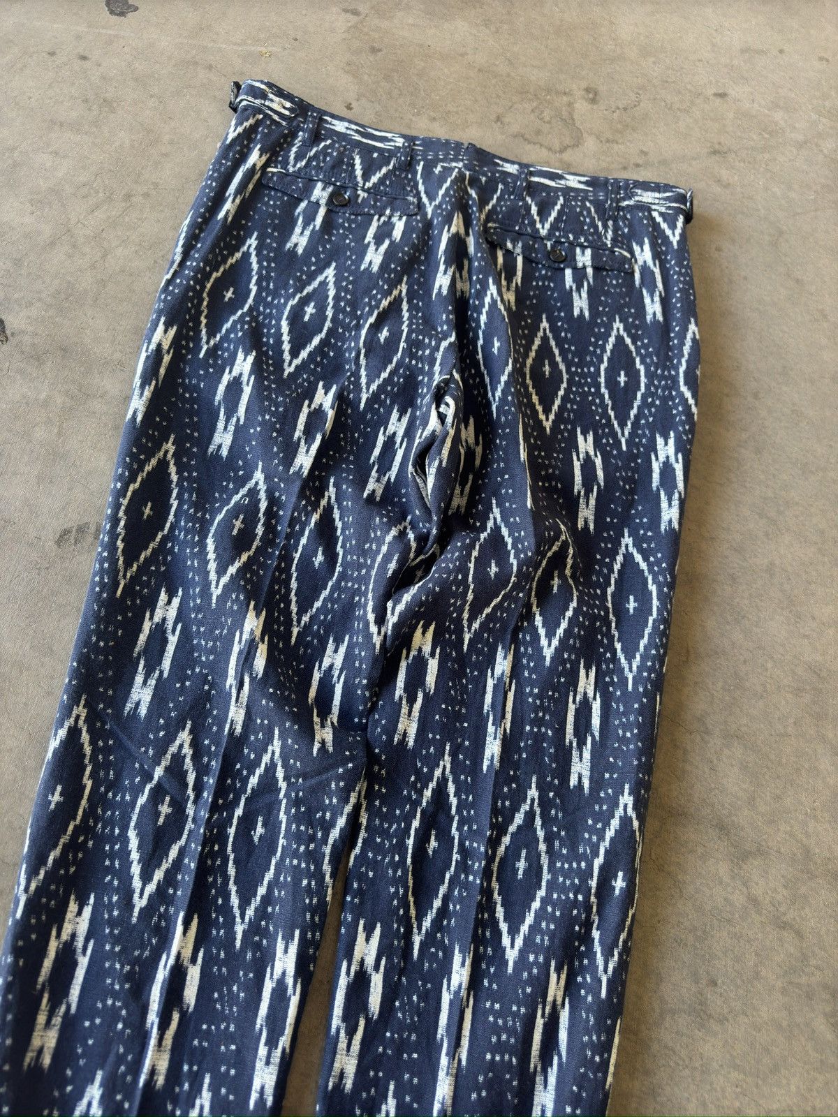 Burberry SS 2012 Burberry NWT Indigo White Ikat Tri Blend Pants Size US 36 / EU 52 - 10 Thumbnail