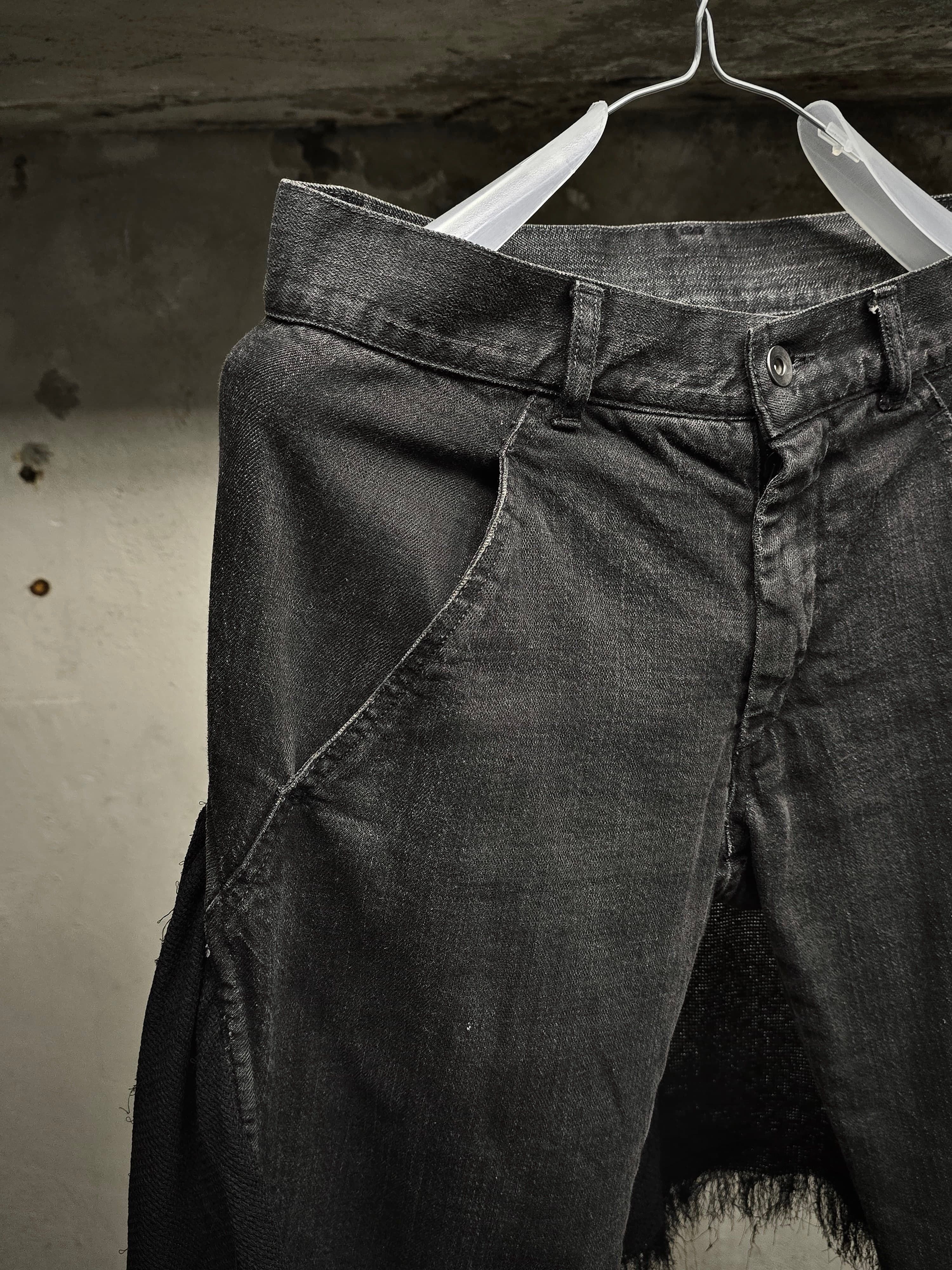 Gareth Pugh Gareth Pugh Charcoal Grey Back Frayed Skirt Layered Denim Size US 30 / EU 46 - 2 Thumbnail