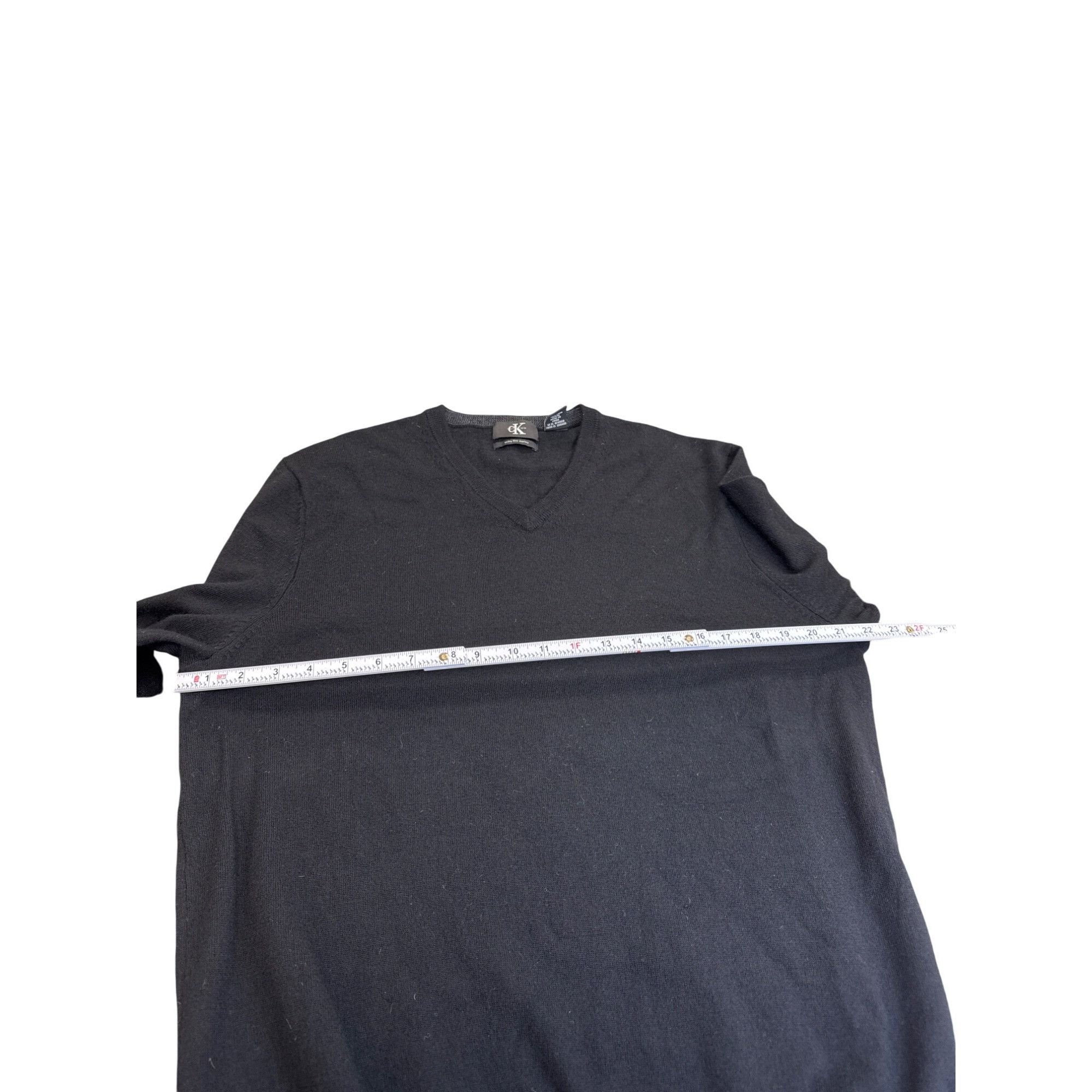Calvin Klein Calvin Klein Mens Black Merino Wool V-Neck Sweater L/G SKU 7 Size US L / EU 52-54 / 3 - 8 Thumbnail