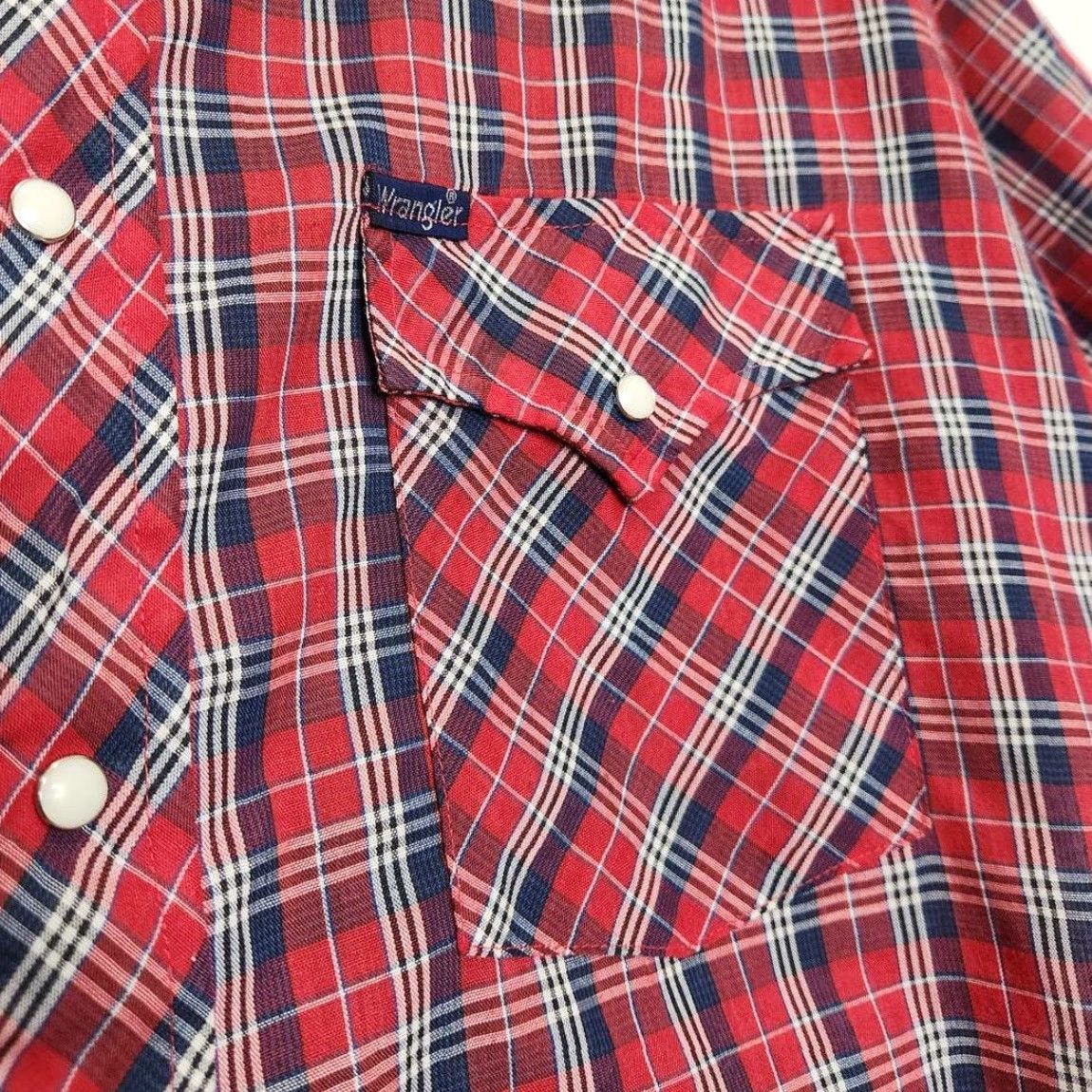 Wrangler VINTAGE Wrangler Pearl Snap Rockabilly Thin Button Shirt Flannel Large Size US L / EU 52-54 / 3 - 6 Thumbnail