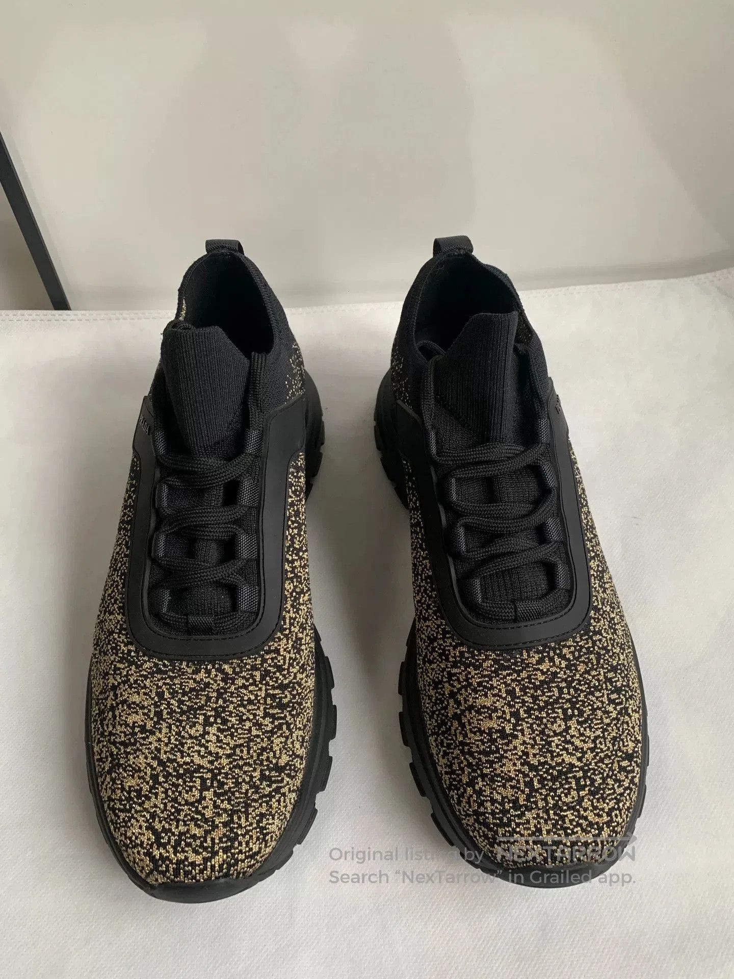 Prada Prada Black Gold Woven Low. Size US 9.5 / EU 42-43 - 2 Thumbnail