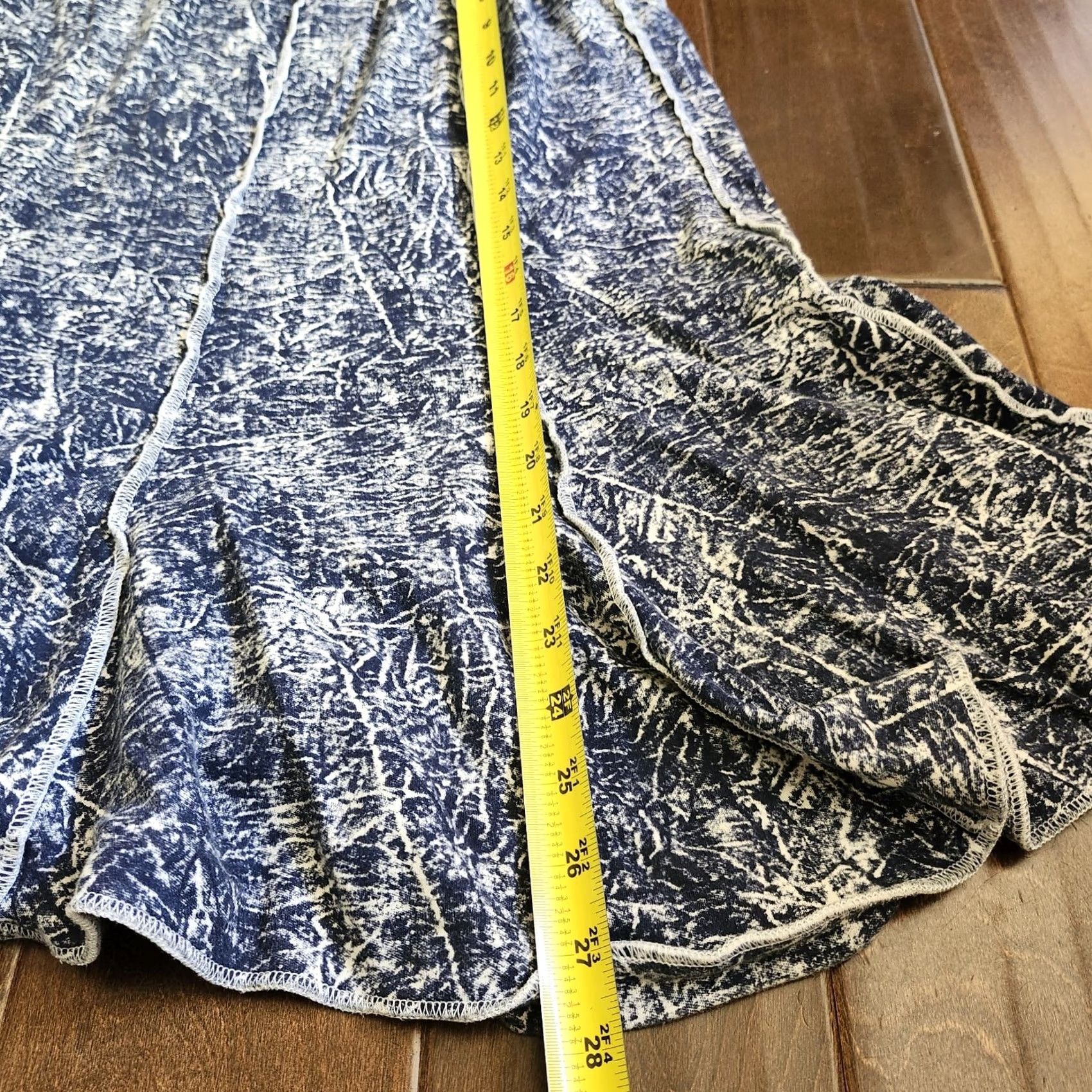 Vintage Bonnie Boynton Women's Blue Maxi Skirt - Size L - Cotton - Pull On - Long - Regular - Spring Summer Fall - Womens Size 36" / US 14 / IT 50 - 6 Thumbnail