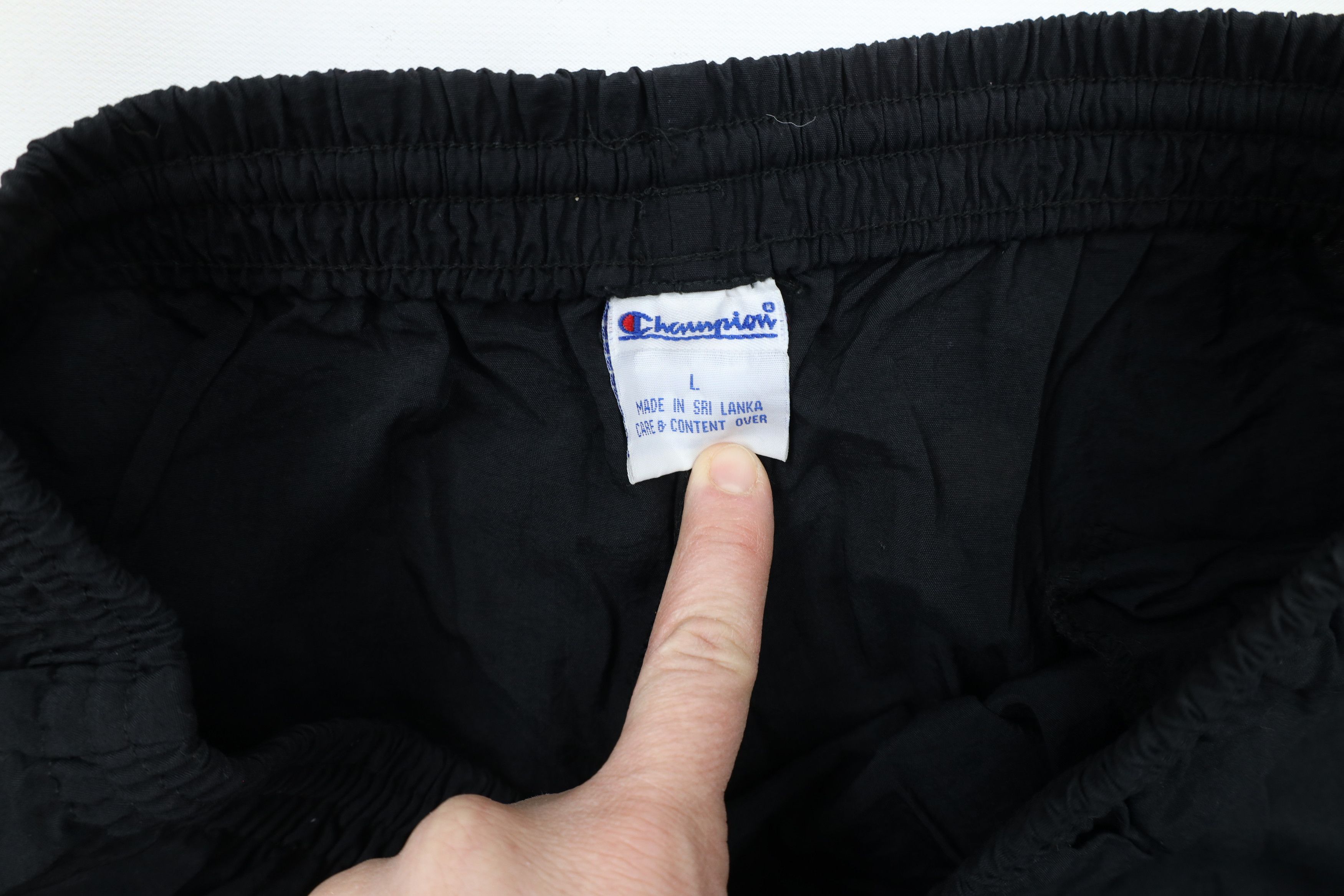 Champion × Vintage Vintage 90s Champion Cuffed Nylon Joggers Jogger Pants Black Size US 36 / EU 52 - 8 Thumbnail
