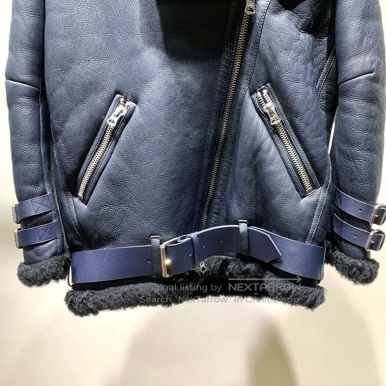 Acne Studios Acne Studios Black Leather and Fur Pilot Jacket Size XXS / US 00 / IT 34 - 6 Thumbnail