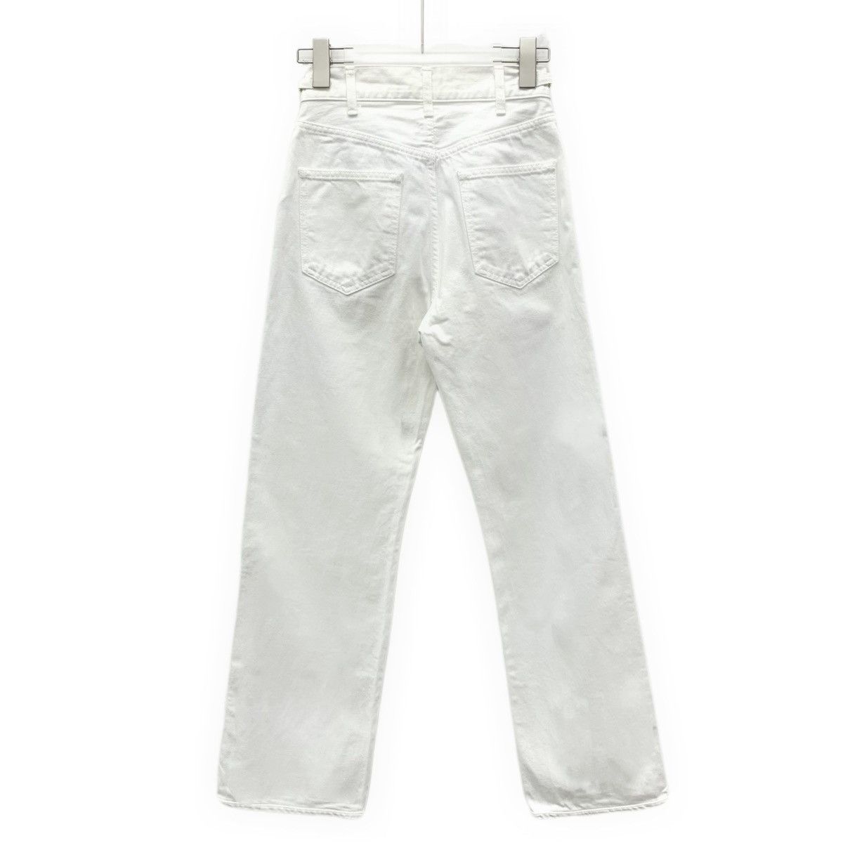 Celine Celine White Triomphe Chain Cotton Denim Casual Pants K26WX Size 25" / US 0 / IT 36 - 2 Thumbnail