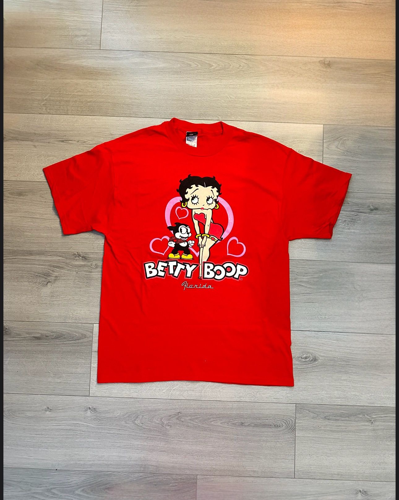 Vintage 2005 Betty Boop Felix The Cat Red Florida Tee Size US L / EU 52-54 / 3 - 2 Thumbnail