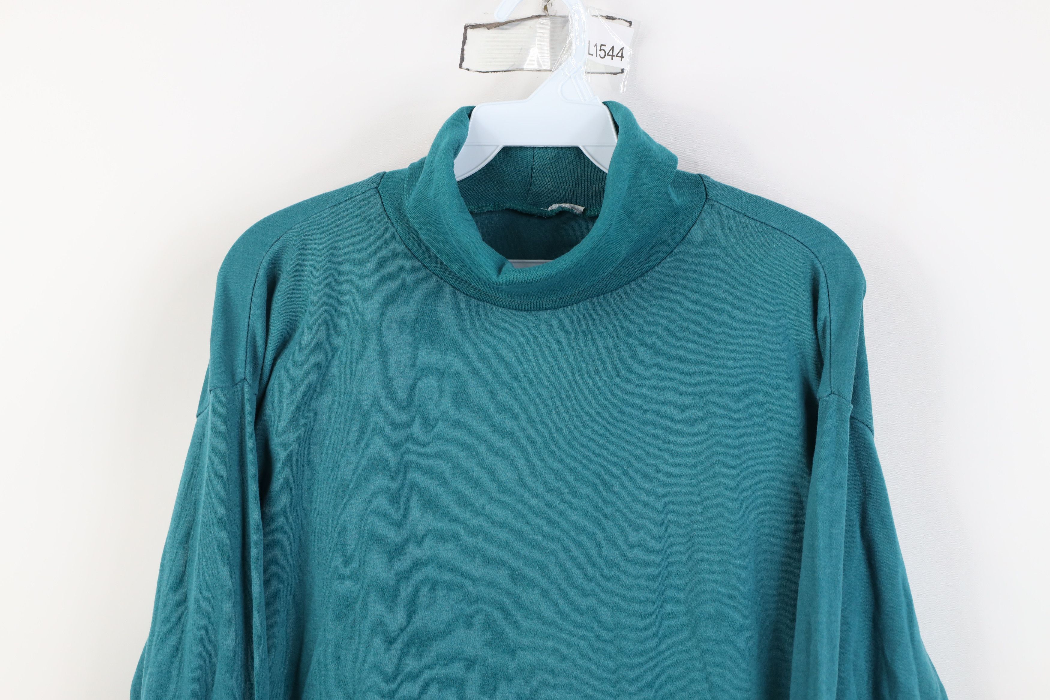 Vintage Vintage 90s Streetwear Blank Long Sleeve Turtleneck T-Shirt Size L / US 10 / IT 46 - 2 Thumbnail