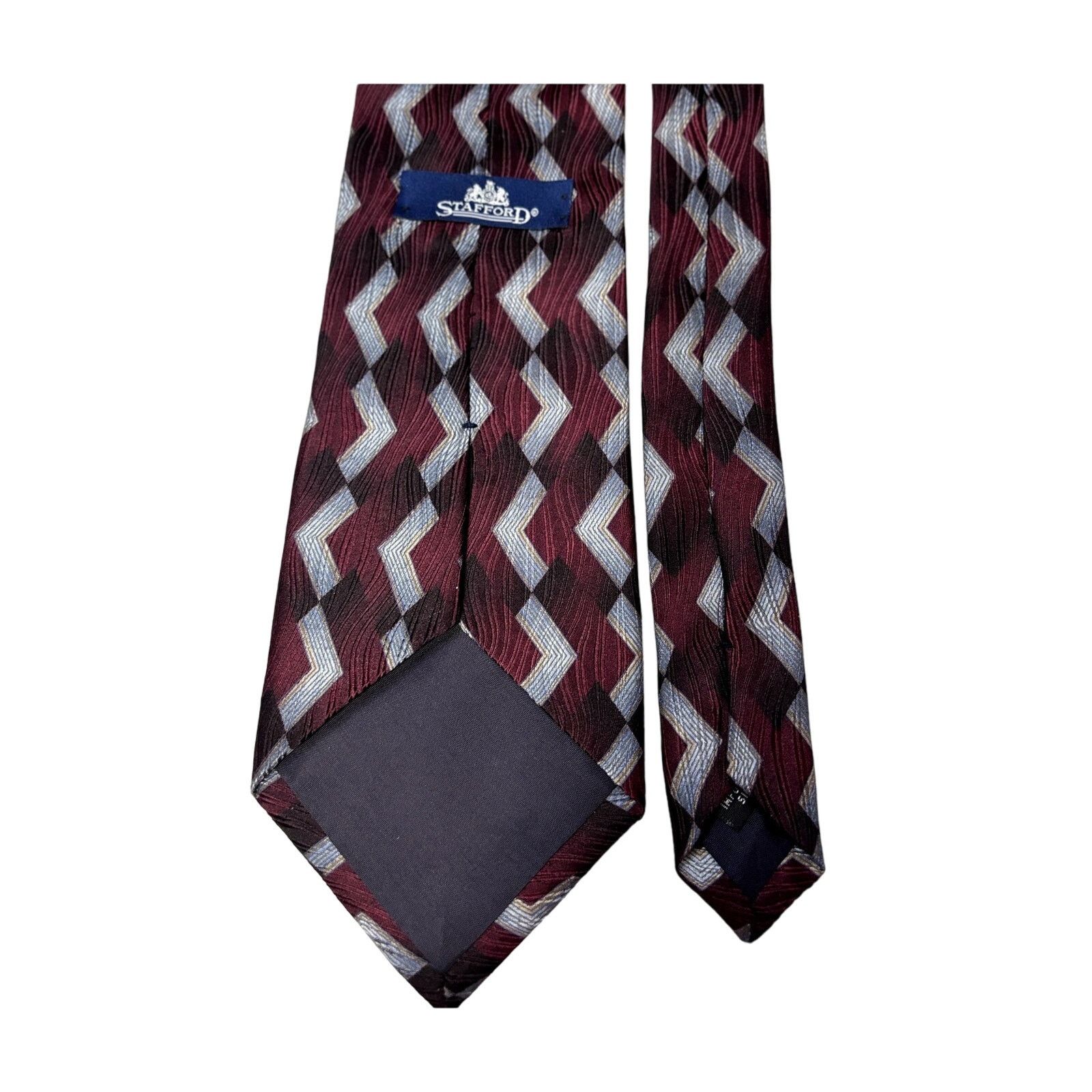 Stafford STAFFORD Men's Multicolor Silk Abstract Pattern Neck Tie Size ONE SIZE - 6 Thumbnail