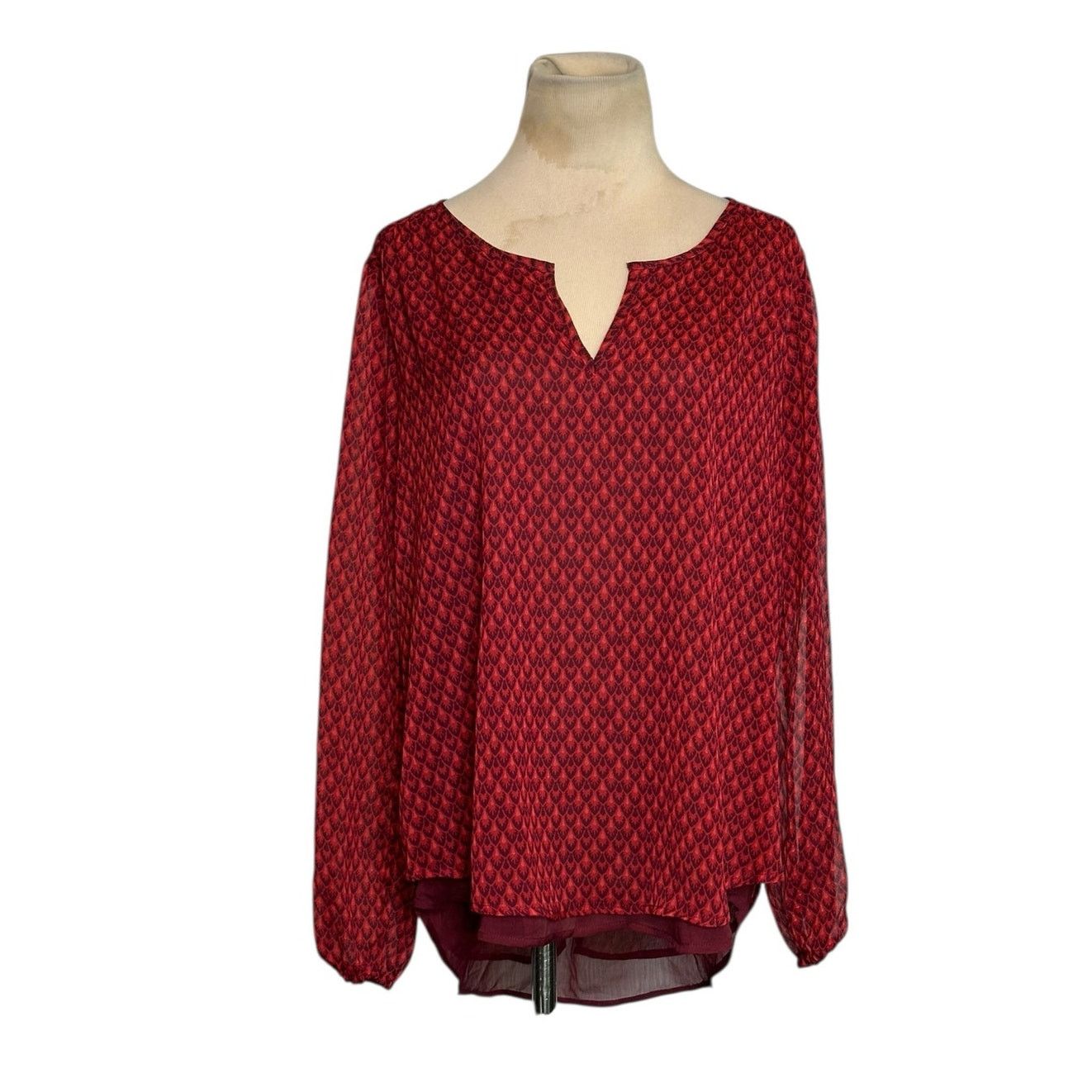 Lucky Brand Lucky Brand ref print long sleeved tunic blouse size Medium Size M / US 6-8 / IT 42-44 - 1 Thumbnail
