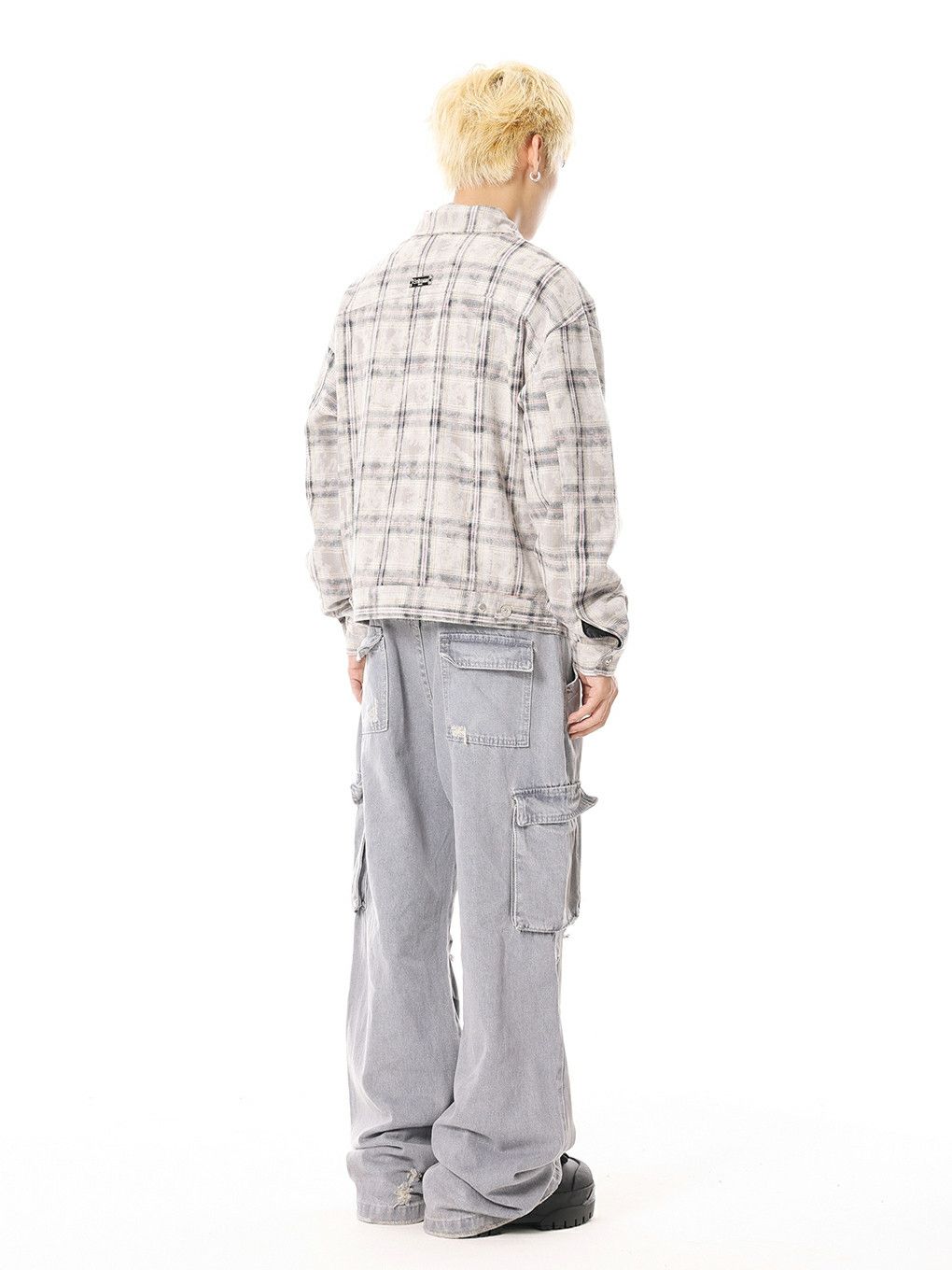washed faded paint baggy cargo pants