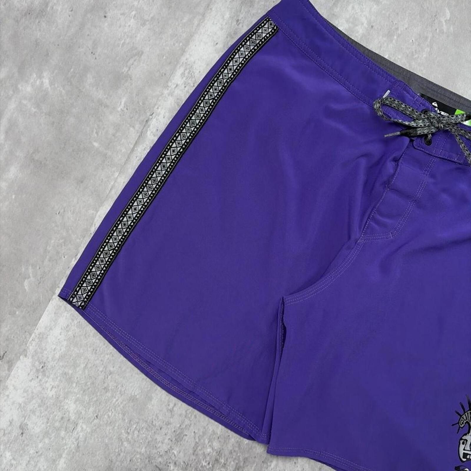 Quiksilver Y2K Purple Quiksilver Surf Grunge Baggy Board Shorts Size US 36 / EU 52 - 4 Thumbnail