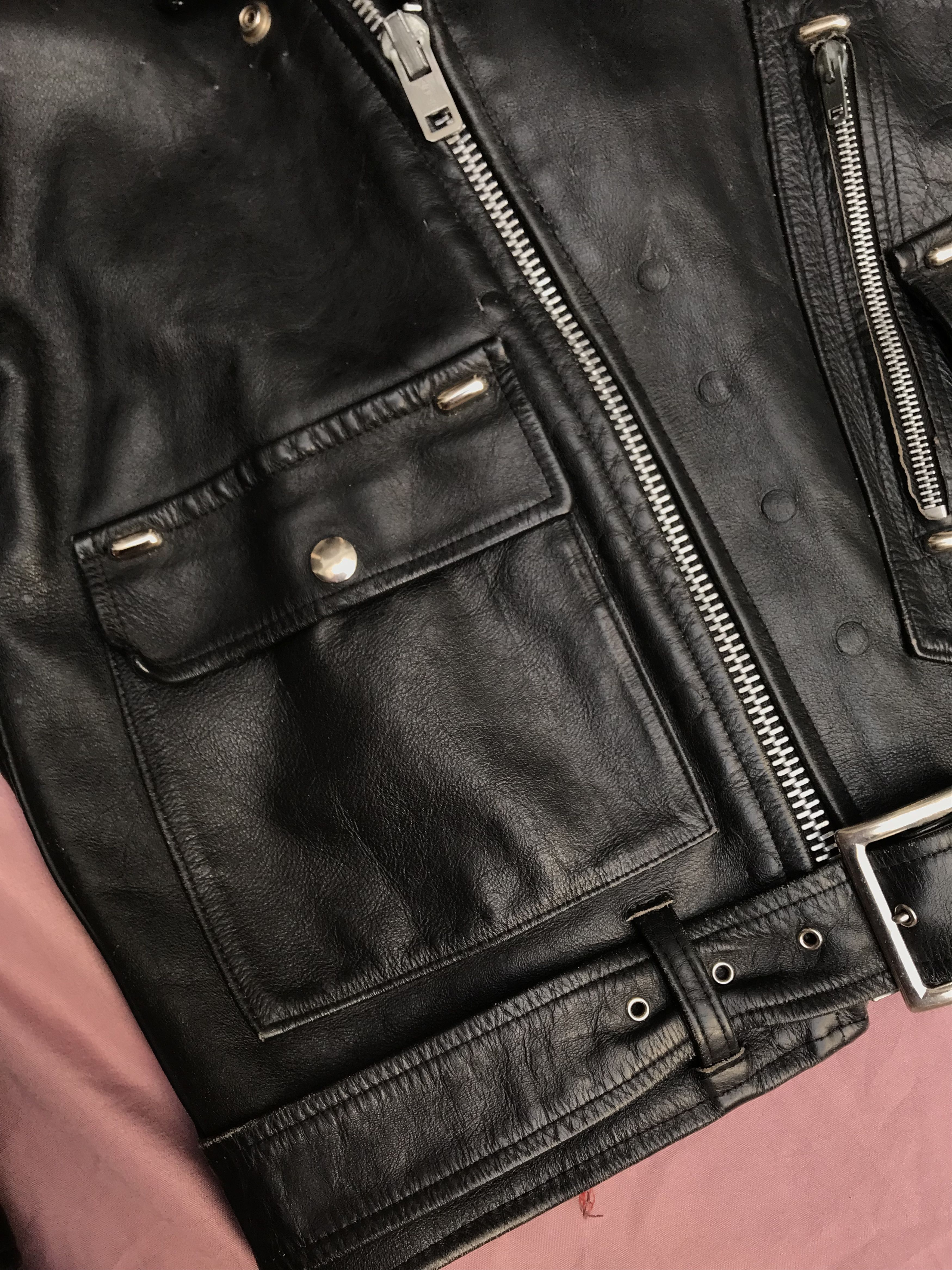 Other BRIMACO ANTIQUE 60s LEATHER PERFECTO JACKET Size US S / EU 44-46 / 1 - 7 Thumbnail