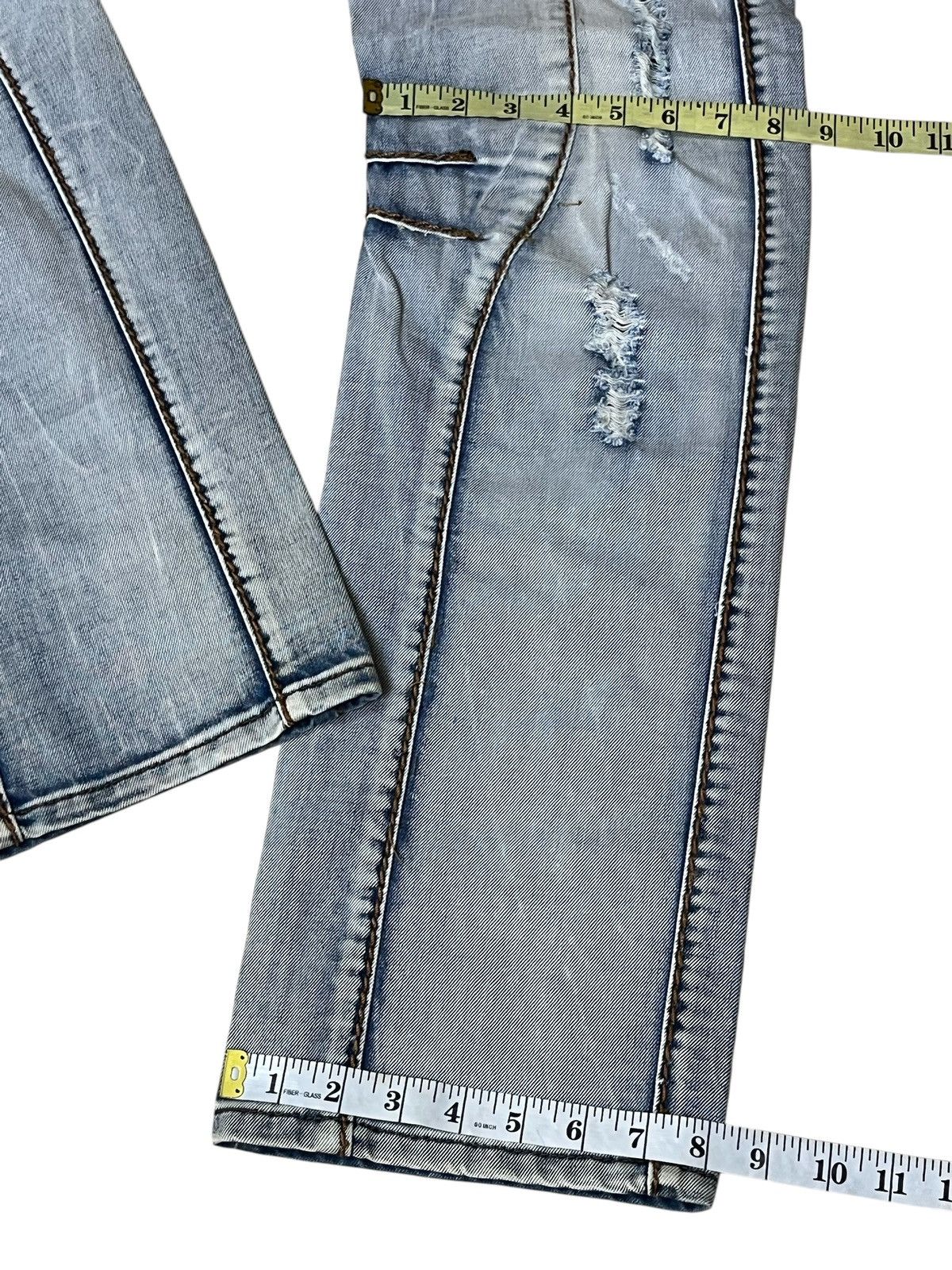 Japanese Brand SICK🔥JAPANESE BRAND FORZA DISTRESSED STYLE JEANS Size US 35 - 16 Thumbnail