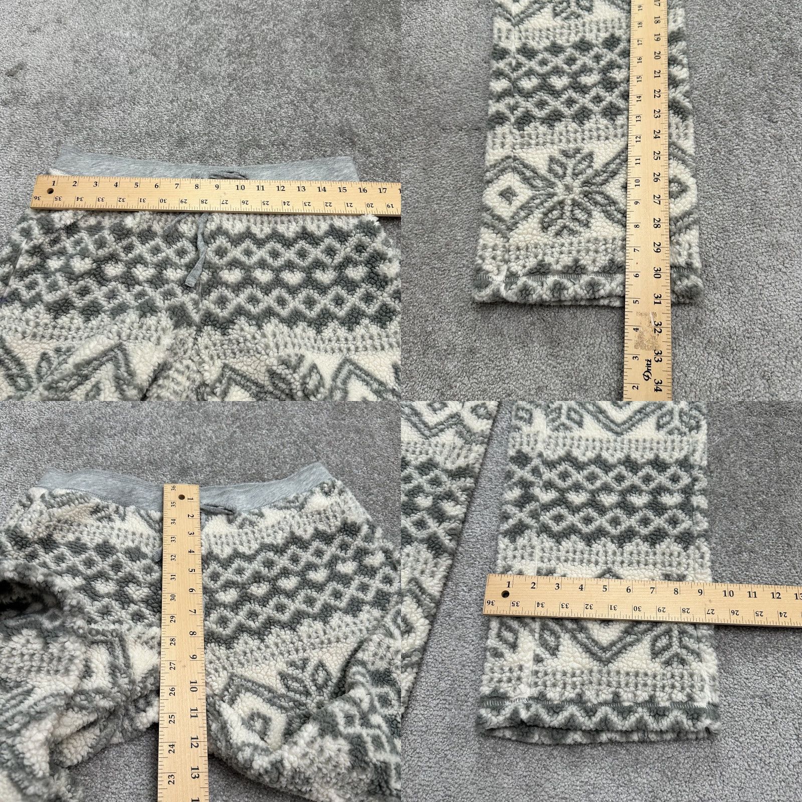 Vintage Dylan Lounge Pants Womens Small Gray Geometric Fleece Drawstring Lightweight Classic Size 28" / US 6 / IT 42 - 8 Thumbnail