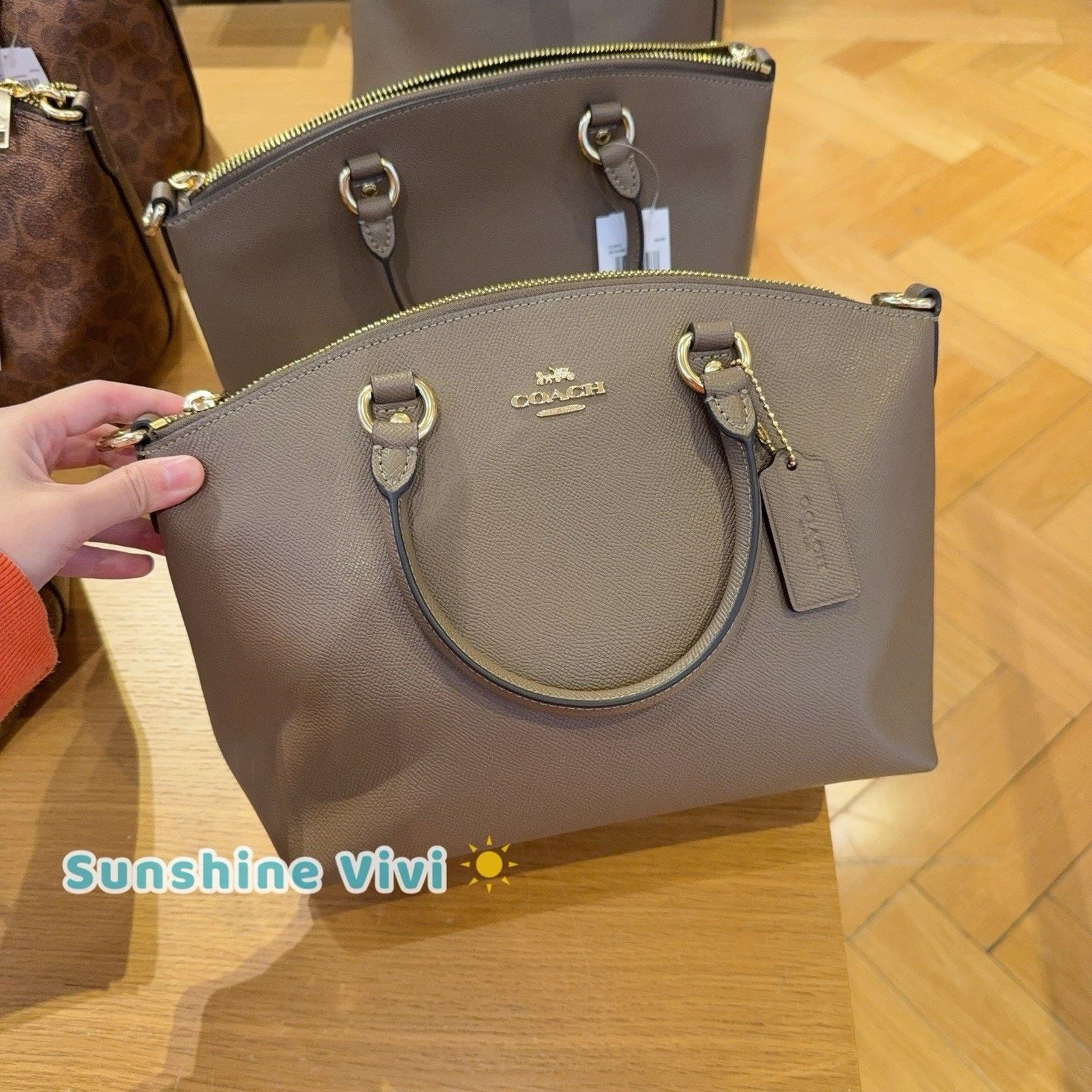 Coach NWT Coach Sadie Satchel Bag leather CCM70 Dark Stone Size ONE SIZE - 1 Thumbnail