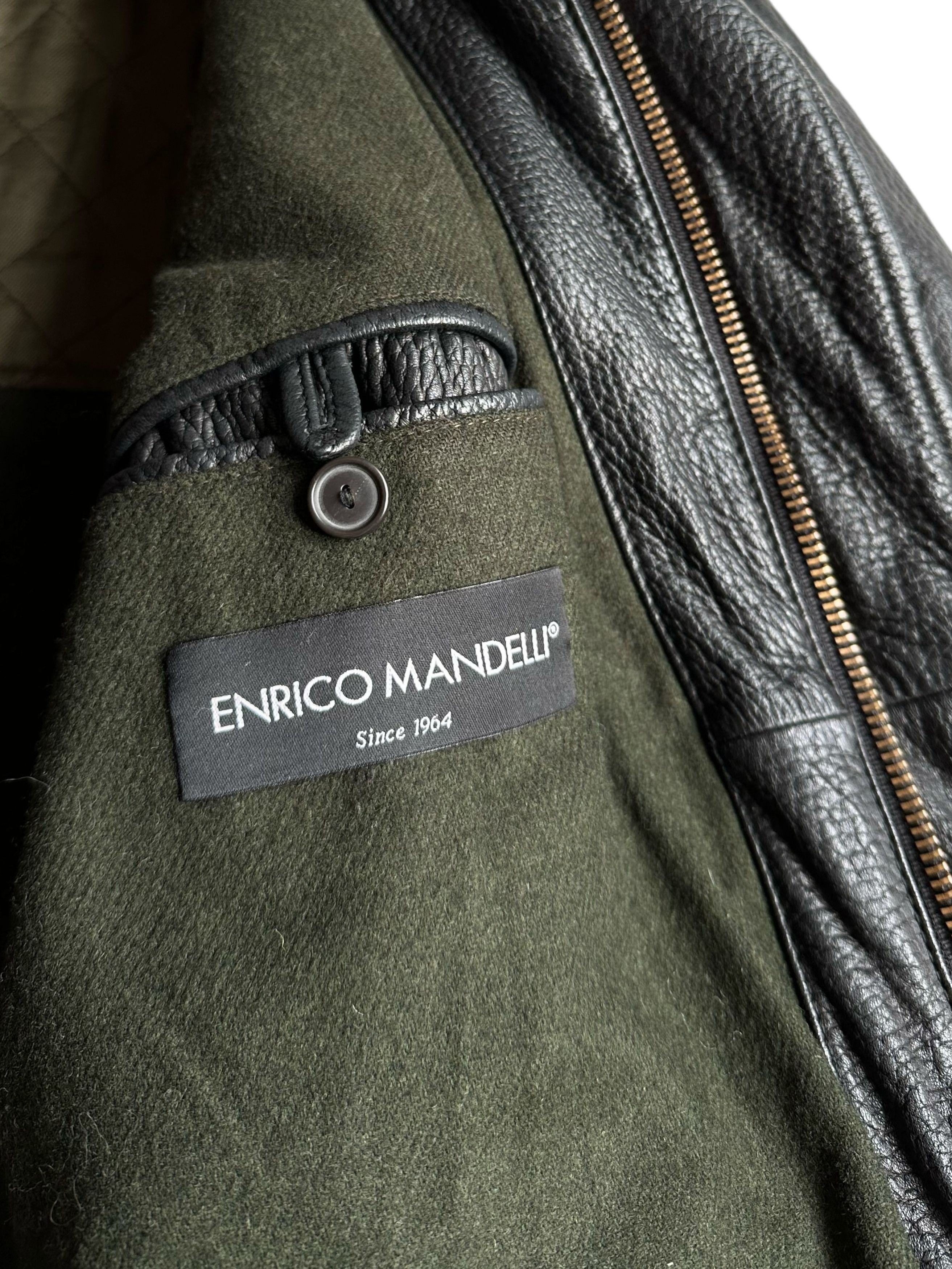 Mandelli Enrico Mandelli Black Leather Aviator Jacket (IT50/M-L) Size US M / EU 48-50 / 2 - 7 Thumbnail
