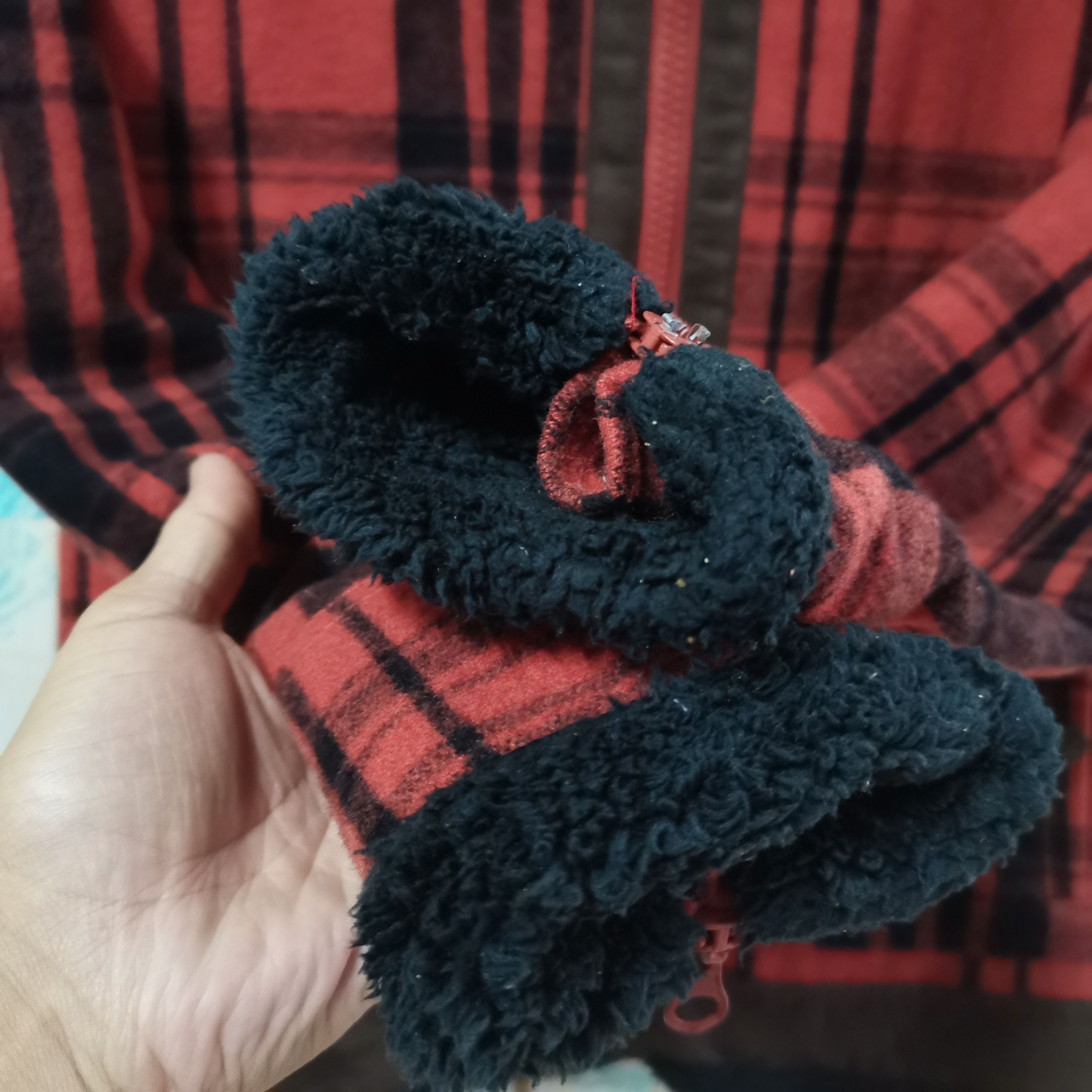 Japanese Brand × Vintage Vintage Exhibitionist Red Tartan Shearling Jacket Size US M / EU 48-50 / 2 - 9 Thumbnail