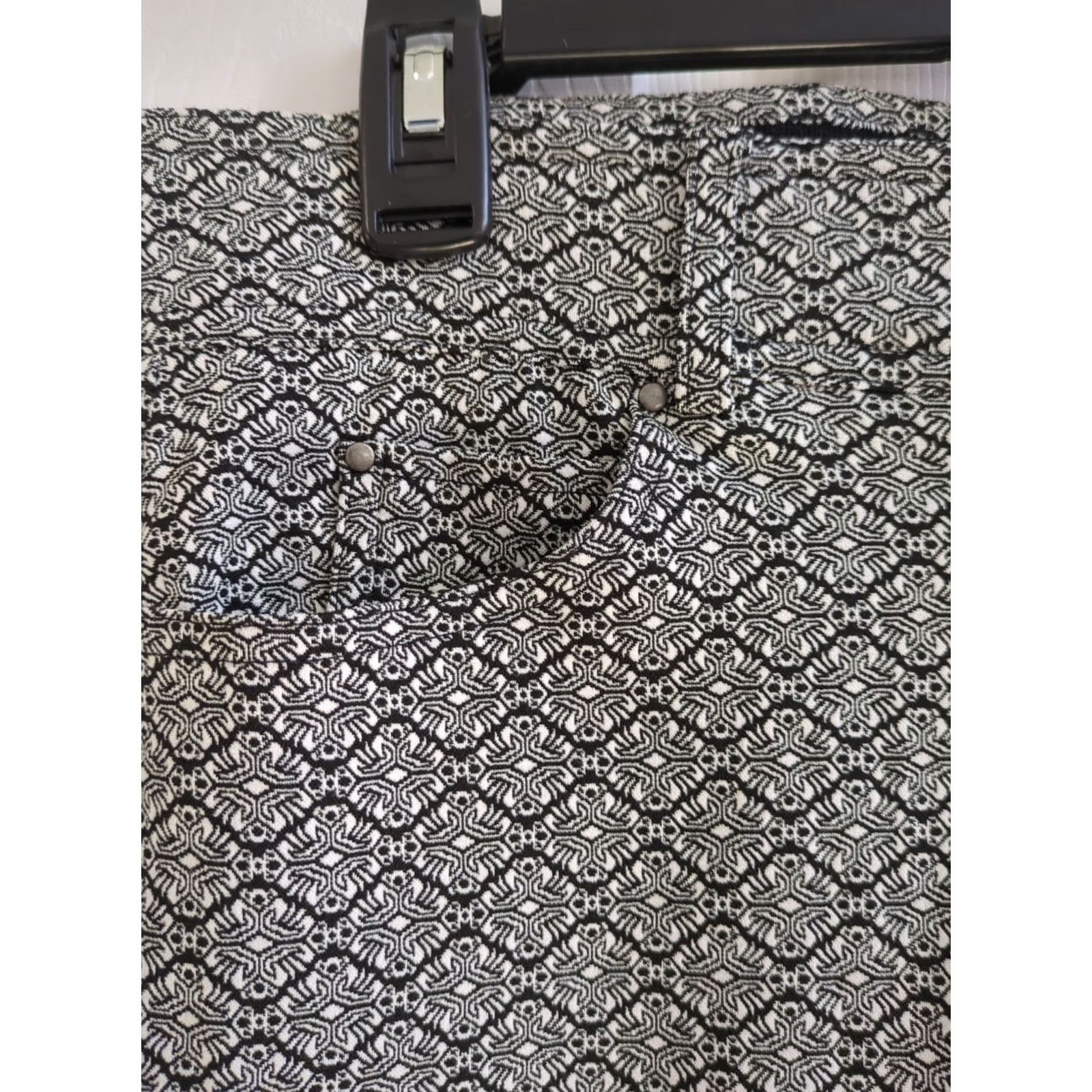Vintage 89th & Madison Dress Pants Women's 8 Pull On Geometric Black White Print Stretch Pants Mens? Size 30" / US 8 / IT 44 - 4 Thumbnail