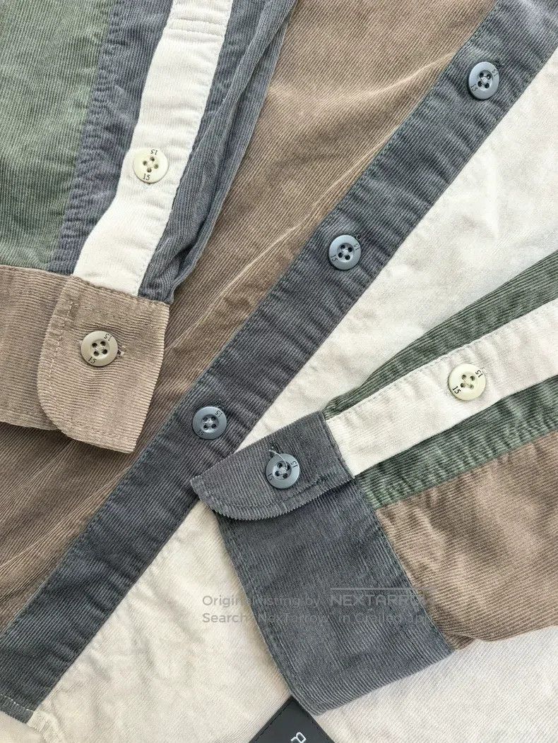 Neighborhood Neighborhood Corduroy Patchwork Long Sleeve Shirt Size US XL / EU 56 / 4 - 4 Thumbnail